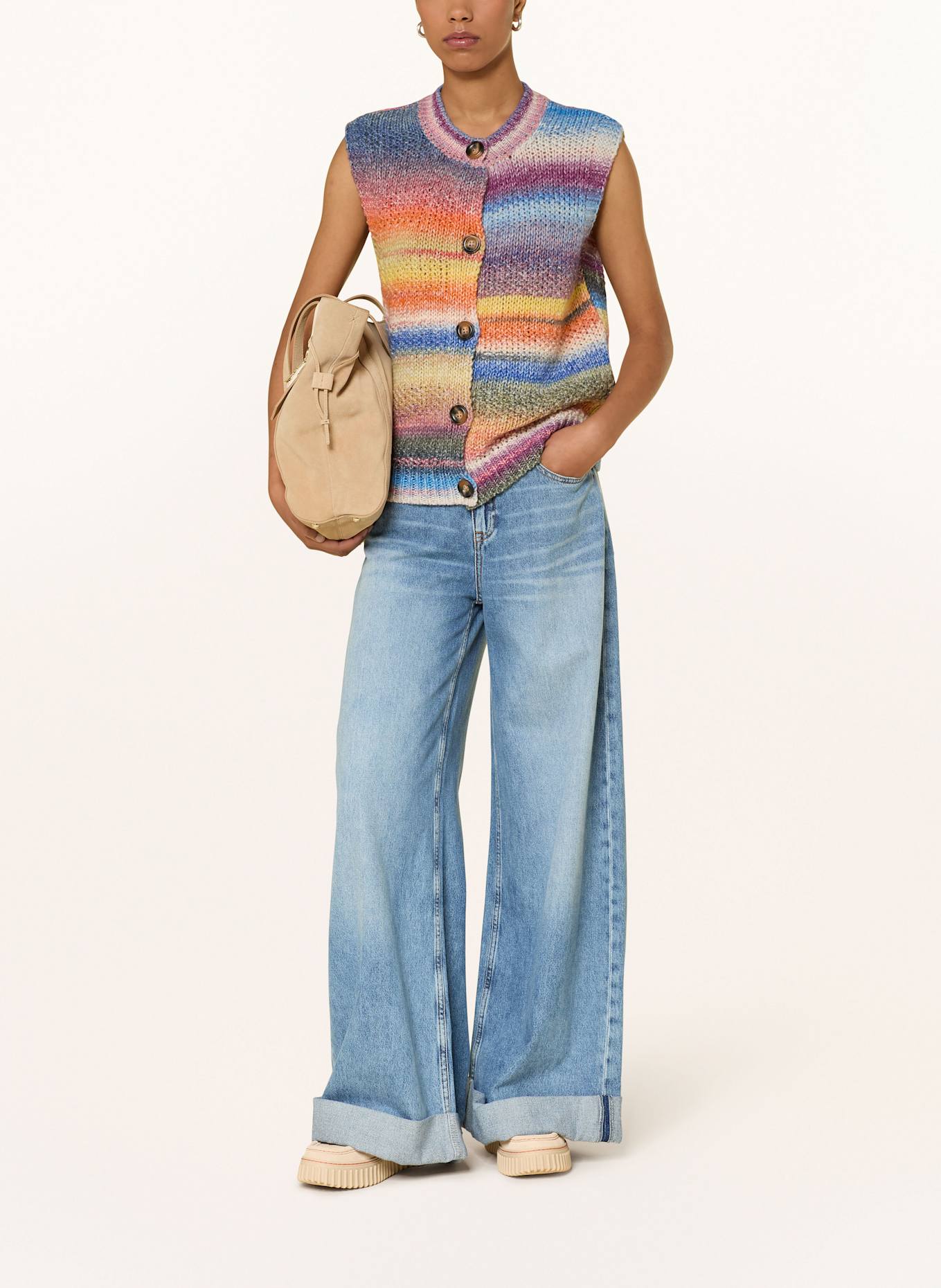 lollys laundry Strickweste PADOVALL: ORANGE / GELB / HELLBLAU