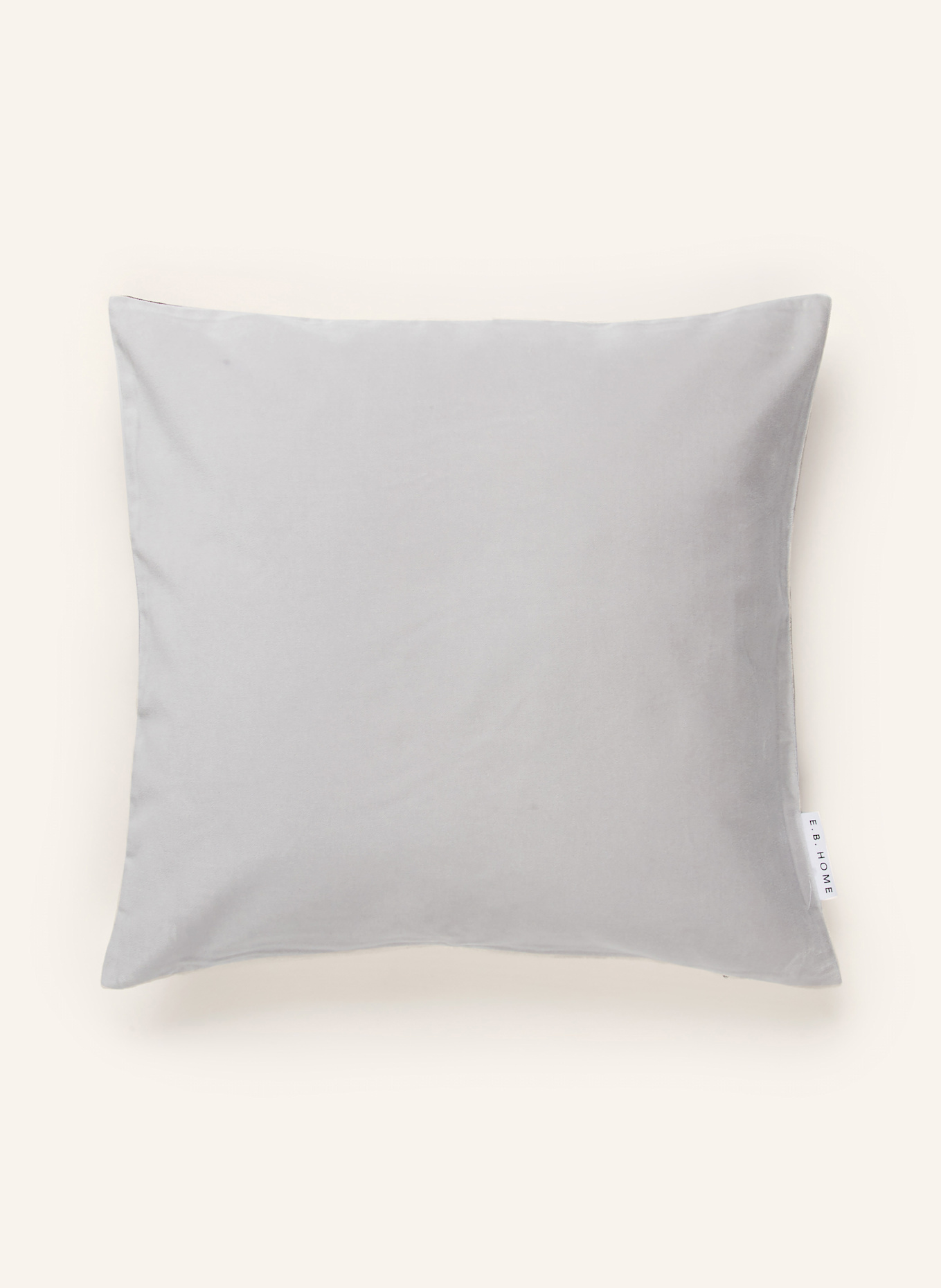 EB HOME Dekokissenhülle WHITE FOX aus Samt: HELLGRAU / BLAUGRAU / CREME