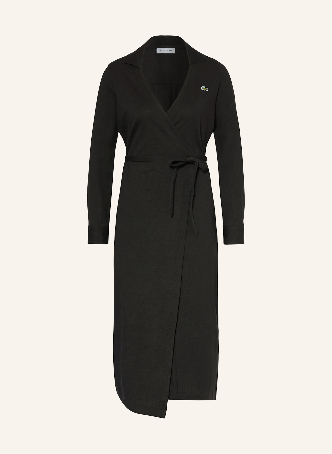 LACOSTE Wickelkleid: SCHWARZ