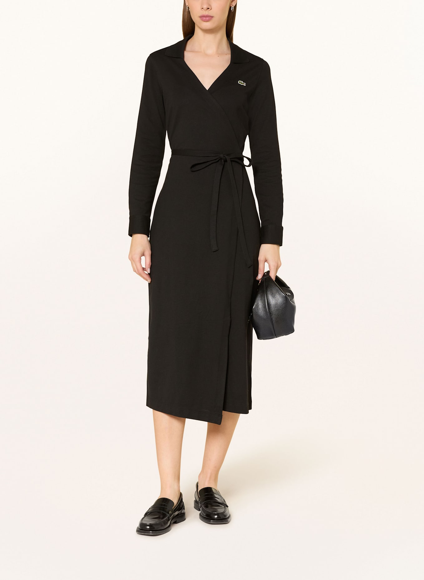 LACOSTE Wickelkleid: SCHWARZ
