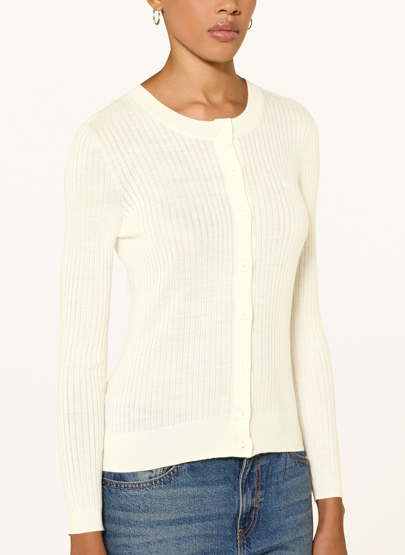 LACOSTE Strickjacke: ECRU