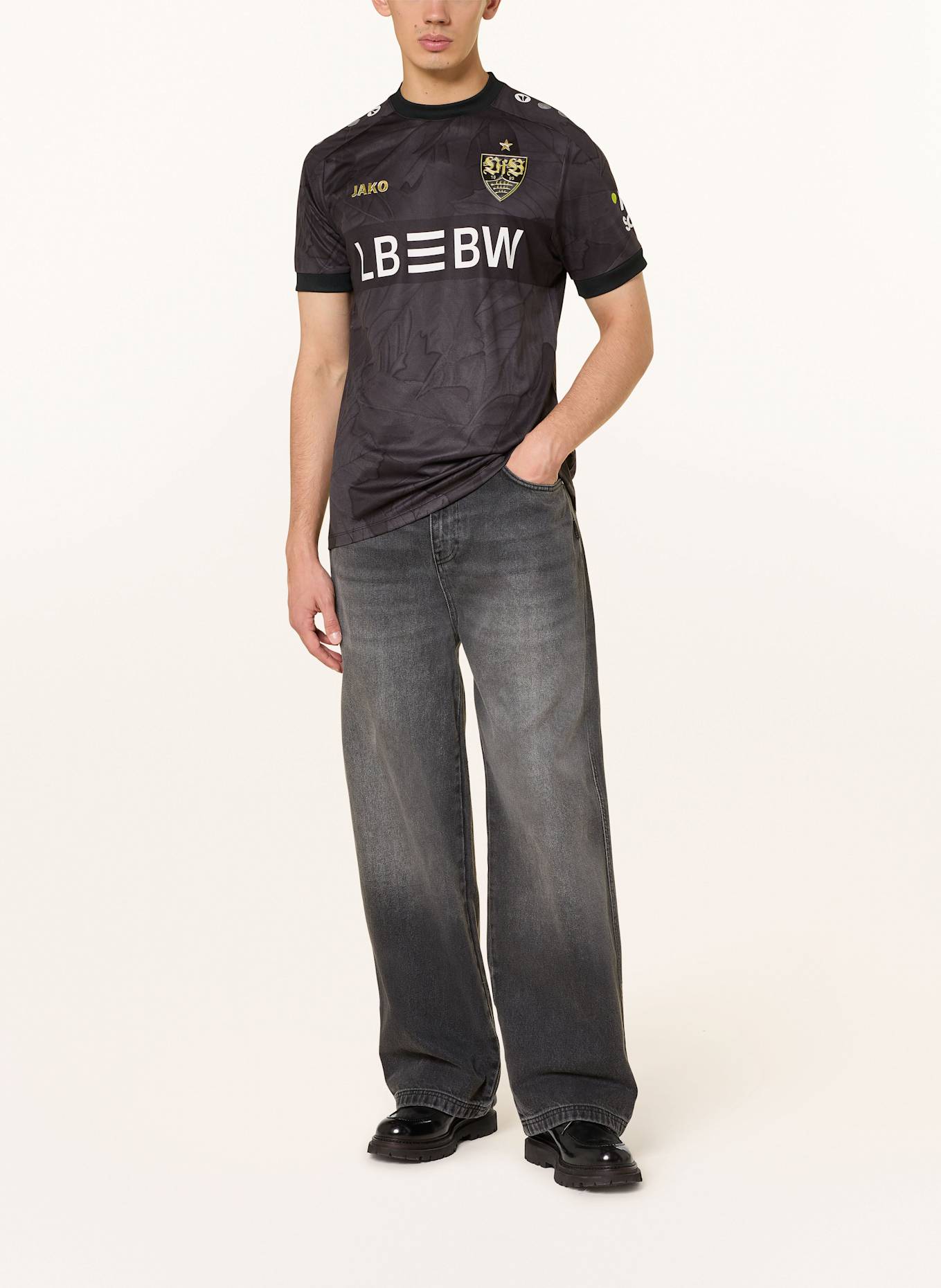 VfB Stuttgart Auswärtstrikot VFB STUTTGART 25/26: SCHWARZ / WEISS / GOLD