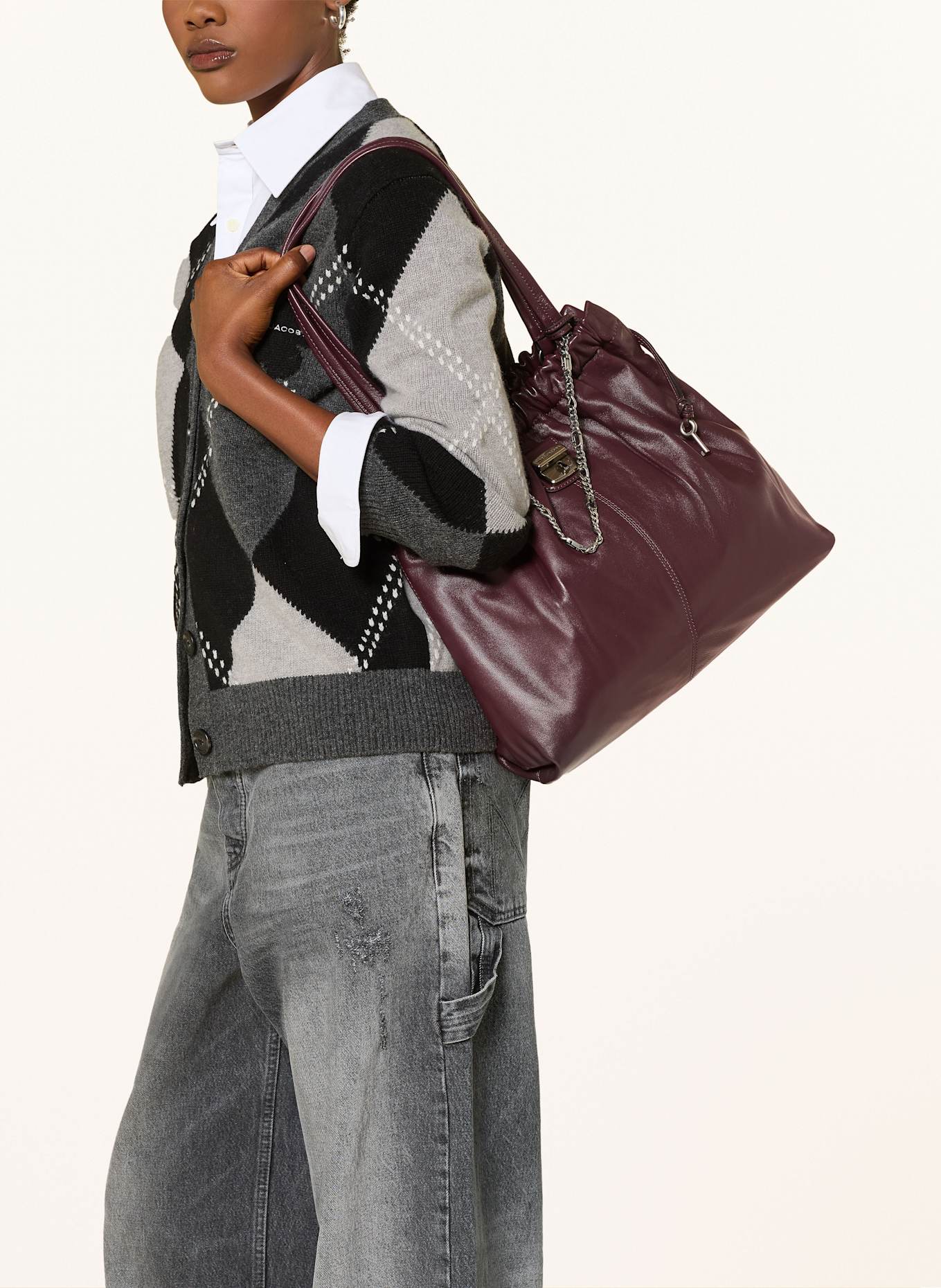 MARC JACOBS Schultertasche THE CRISTINA TOTE HOBO CHAIN: FUCHSIA