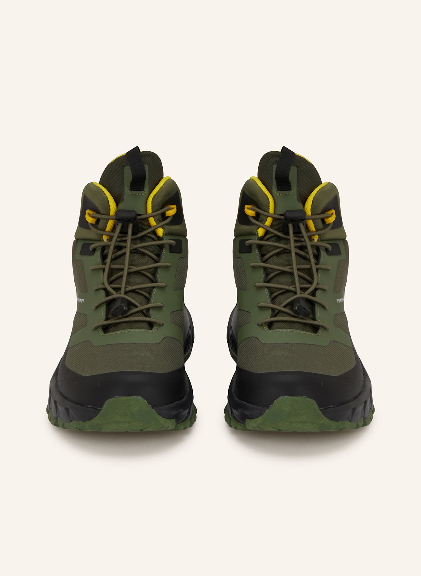 TOMMY HILFIGER Wysokie sneakersy: KHAKI / CZARNY / JASKRAWY ŻÓŁTY