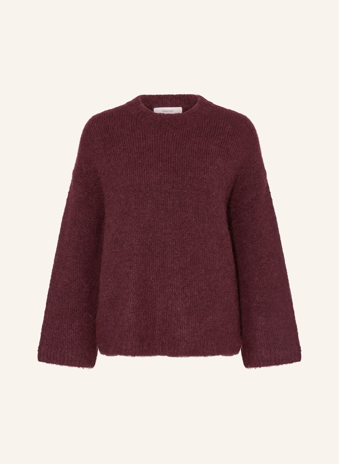 SELECTED Femme Pullover mit Alpaka: DUNKELROT