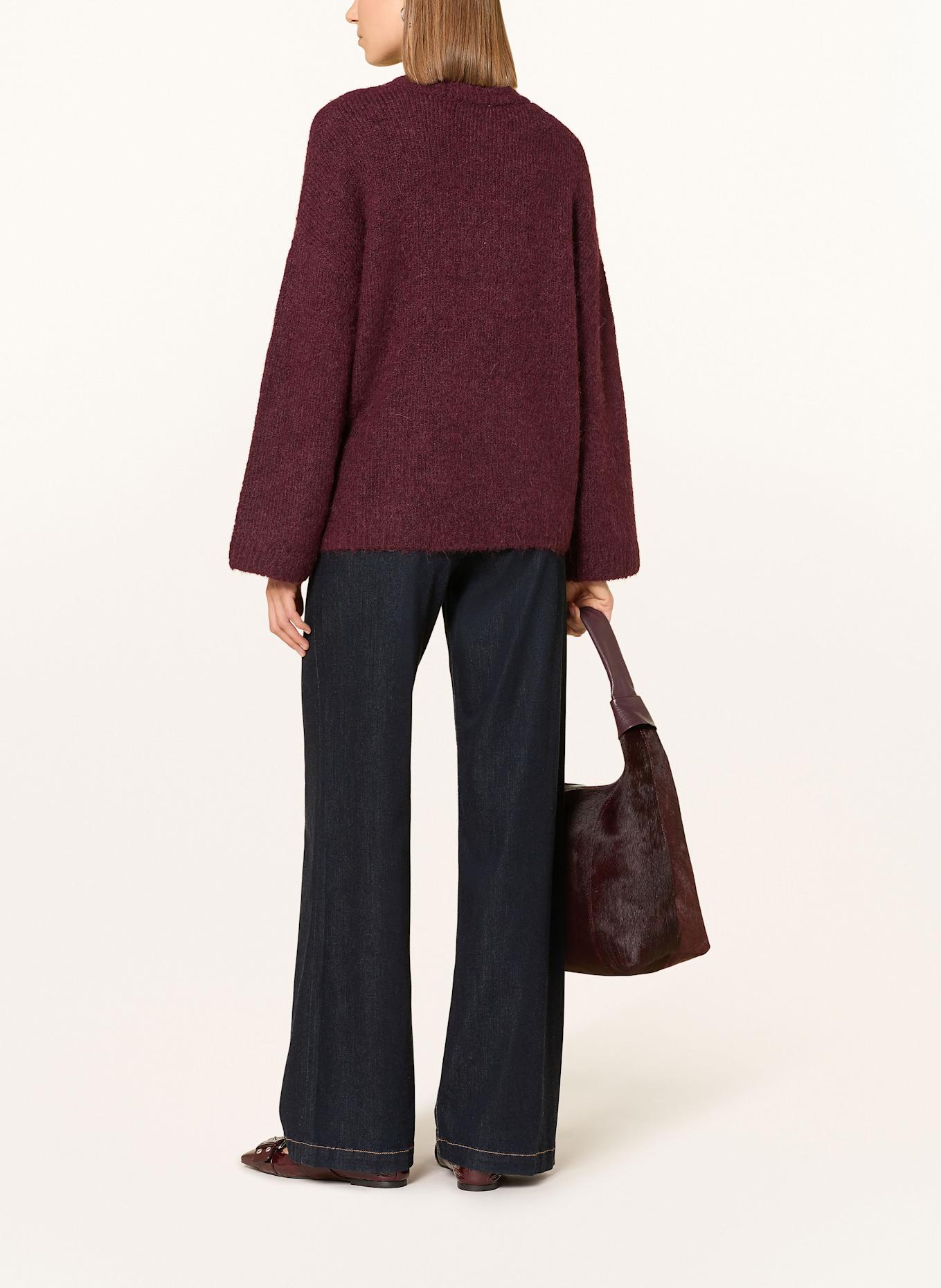 SELECTED Femme Pullover mit Alpaka: DUNKELROT