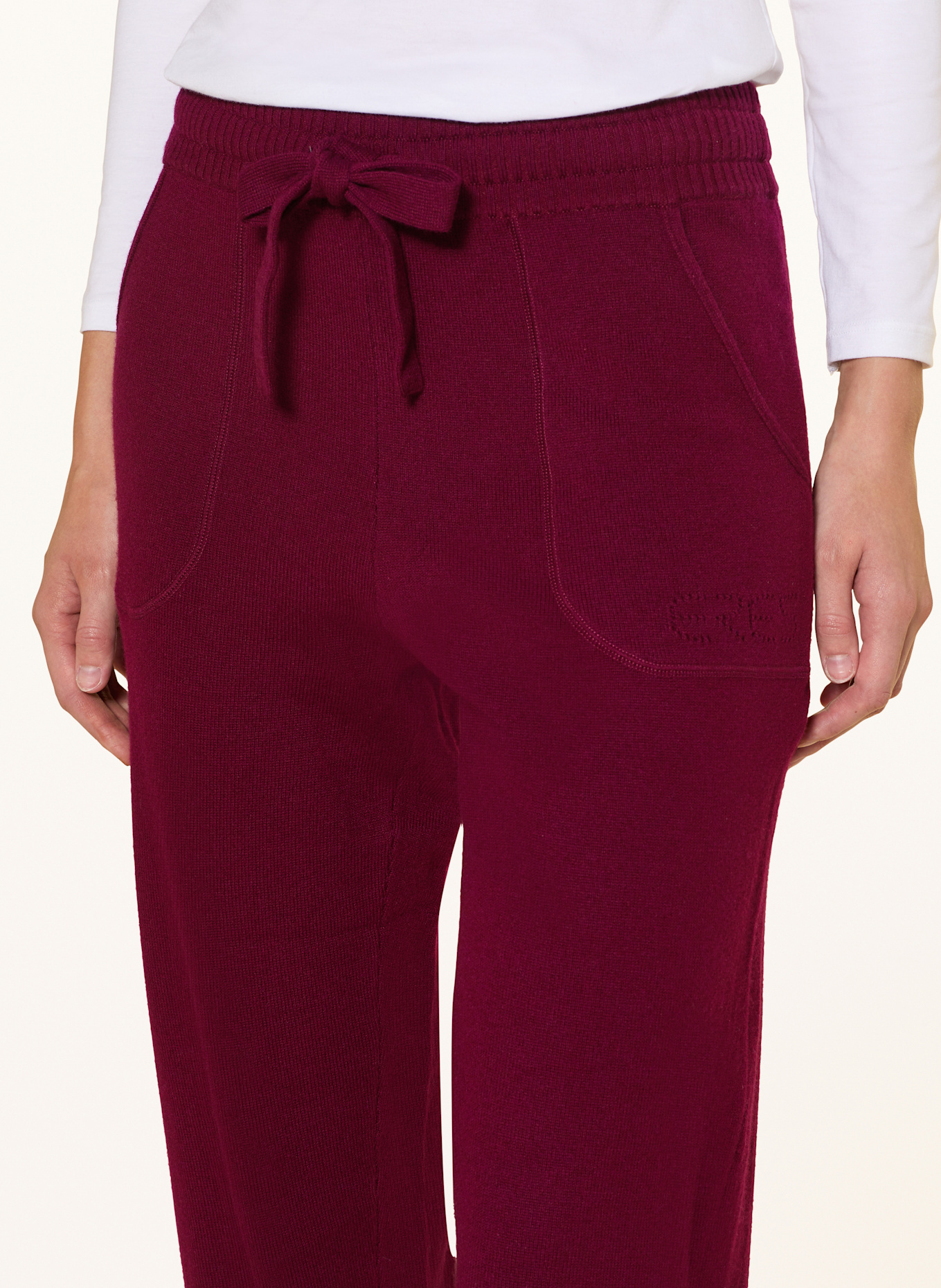 ERES Schlafhose STAR mit Cashmere: DUNKELROT