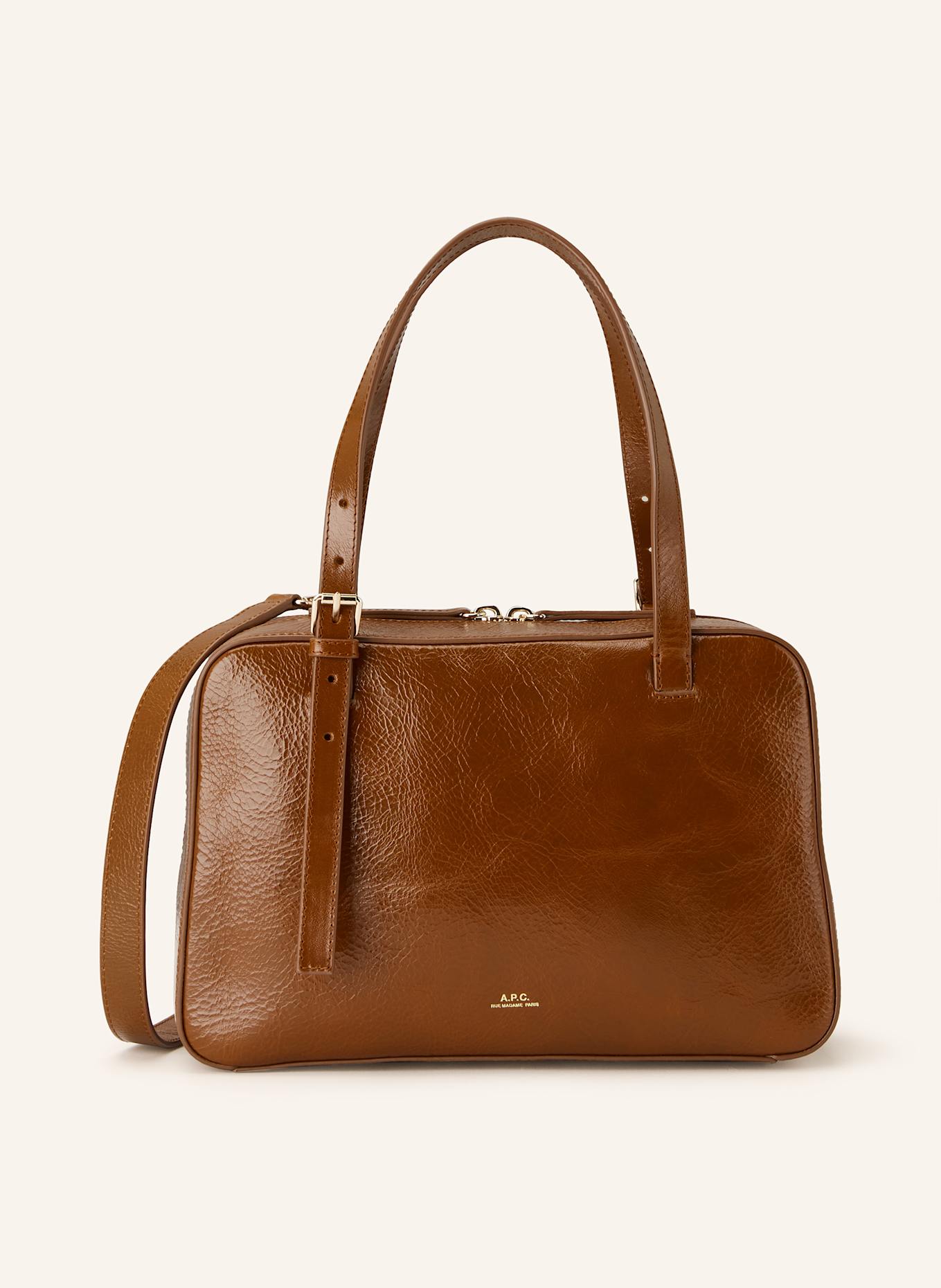 A.P.C. VIRGINIE BOX handbag: BROWN