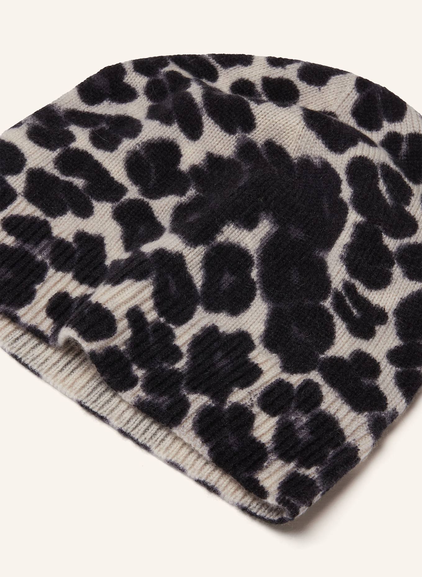 S.MARLON Cashmere-Mütze: HELLGRAU / DUNKELBLAU