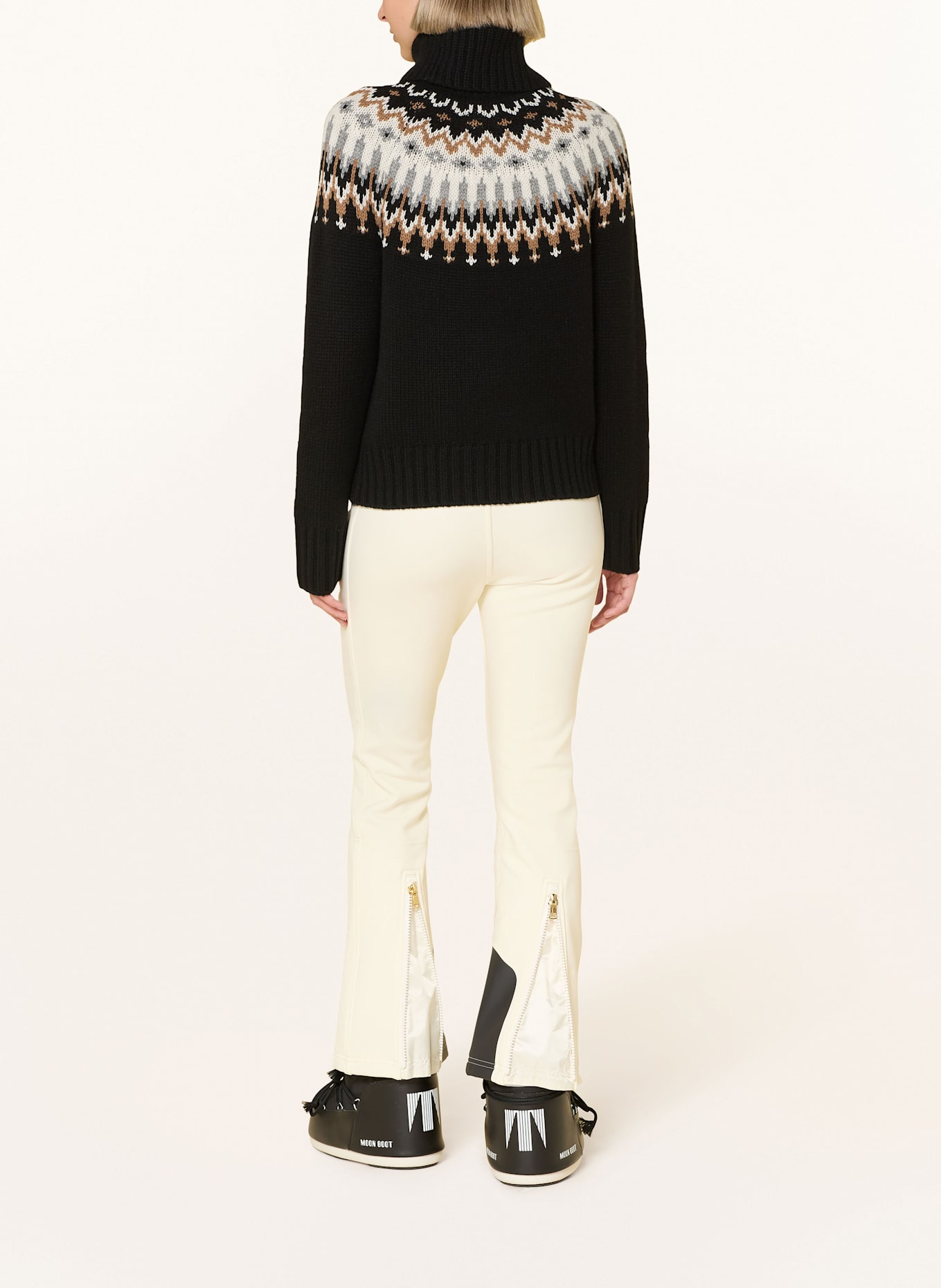 BOGNER Rollkragenpullover INGRID-1 aus Cashmere: SCHWARZ / WEISS / GRAU