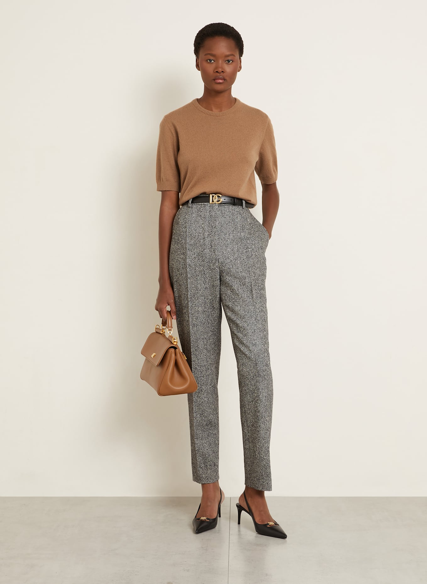 DOLCE & GABBANA Strickshirt aus Cashmere: HELLBRAUN