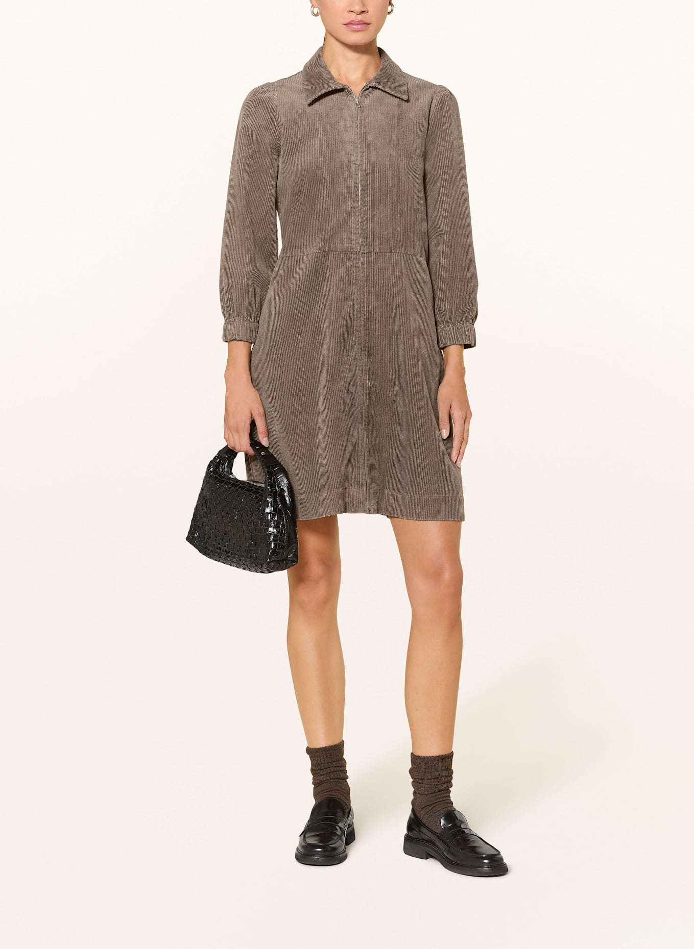 Part Two Hemdblusenkleid EYVORPW aus Cord: GRAU