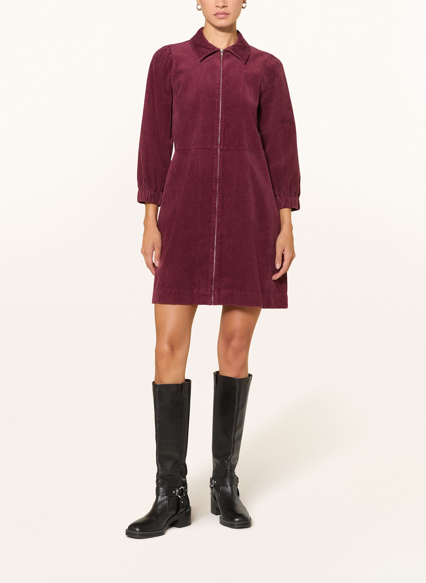 Part Two Hemdblusenkleid EYVORPW aus Cord: DUNKELROT