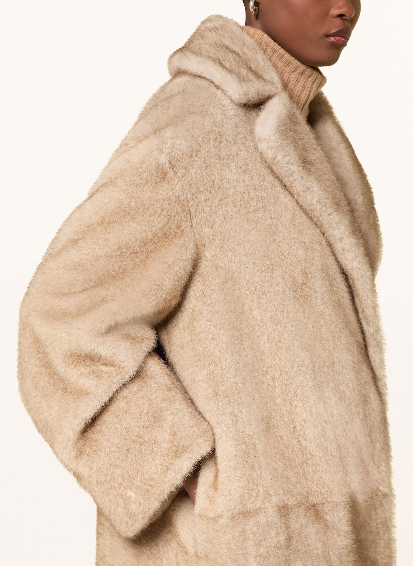 ANTONELLI firenze Kunstpelz-Mantel FRITELLA: TAUPE