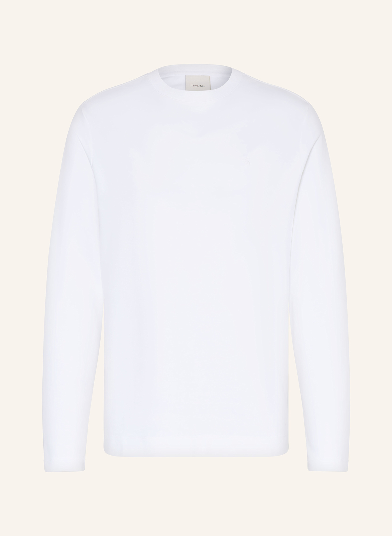 Calvin Klein Longsleeve LUXE COTTON INTERLOCK: WEISS