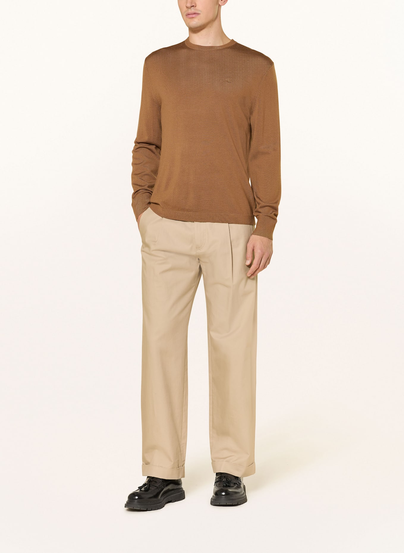 Calvin Klein Pullover aus Merinowolle: BRAUN