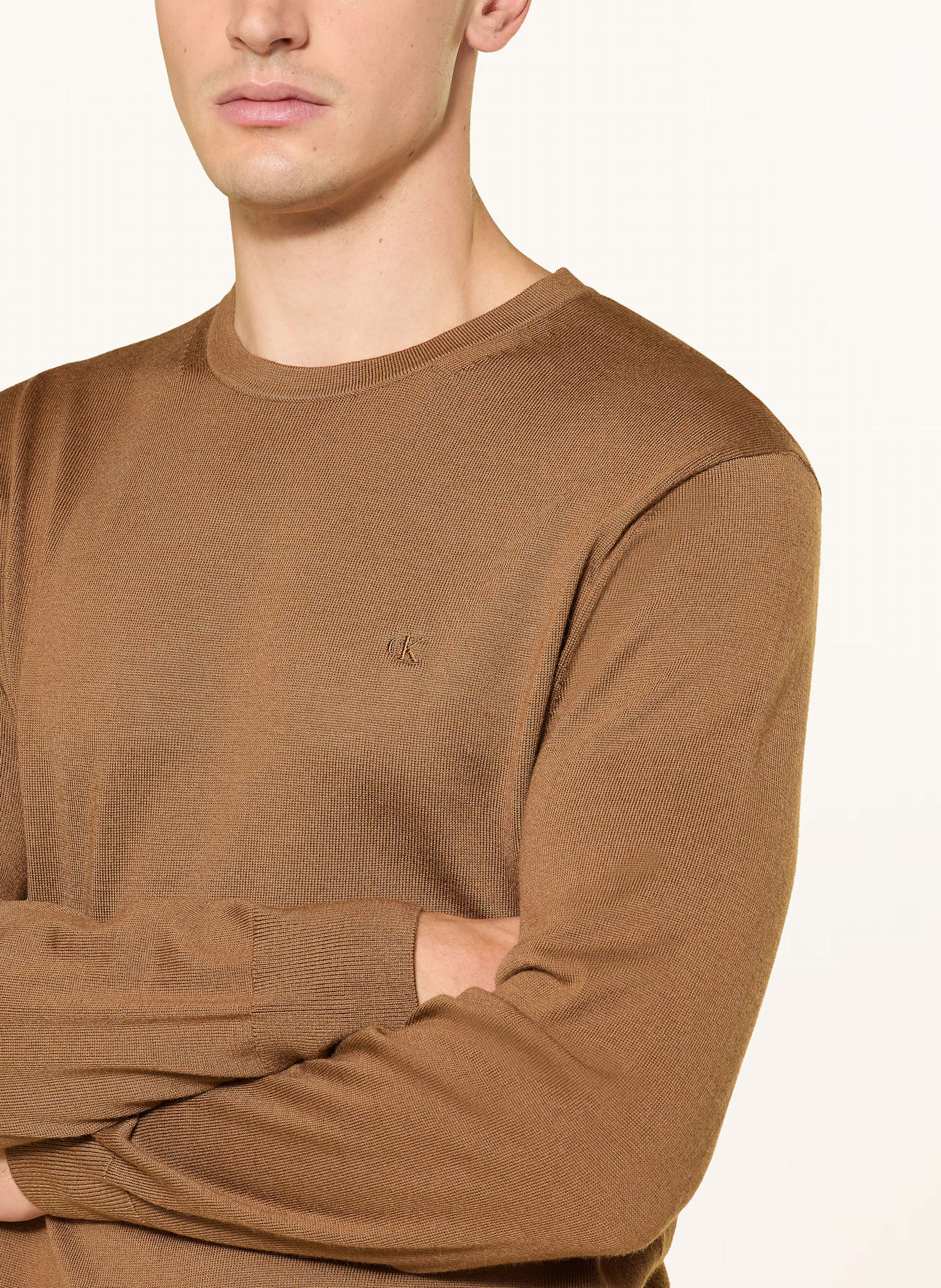 Calvin Klein Pullover aus Merinowolle: BRAUN