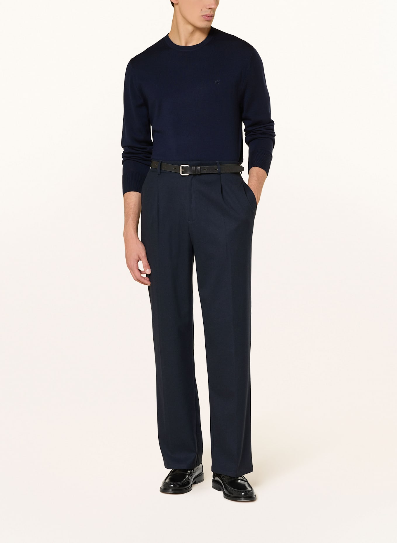 Calvin Klein Pullover aus Merinowolle: DUNKELBLAU