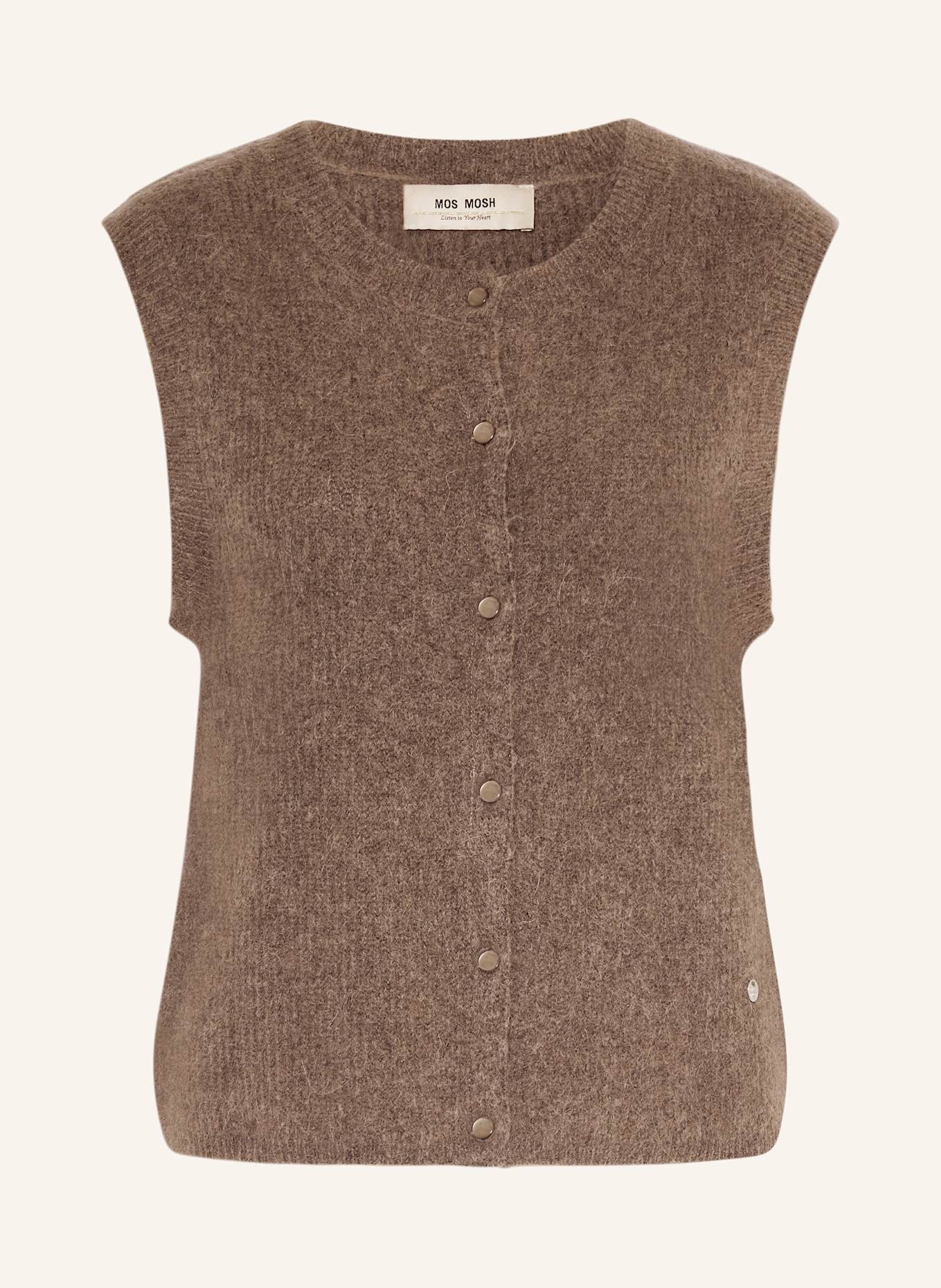 MOS MOSH Strickweste MMALMINE THORA mit Alpaka: TAUPE