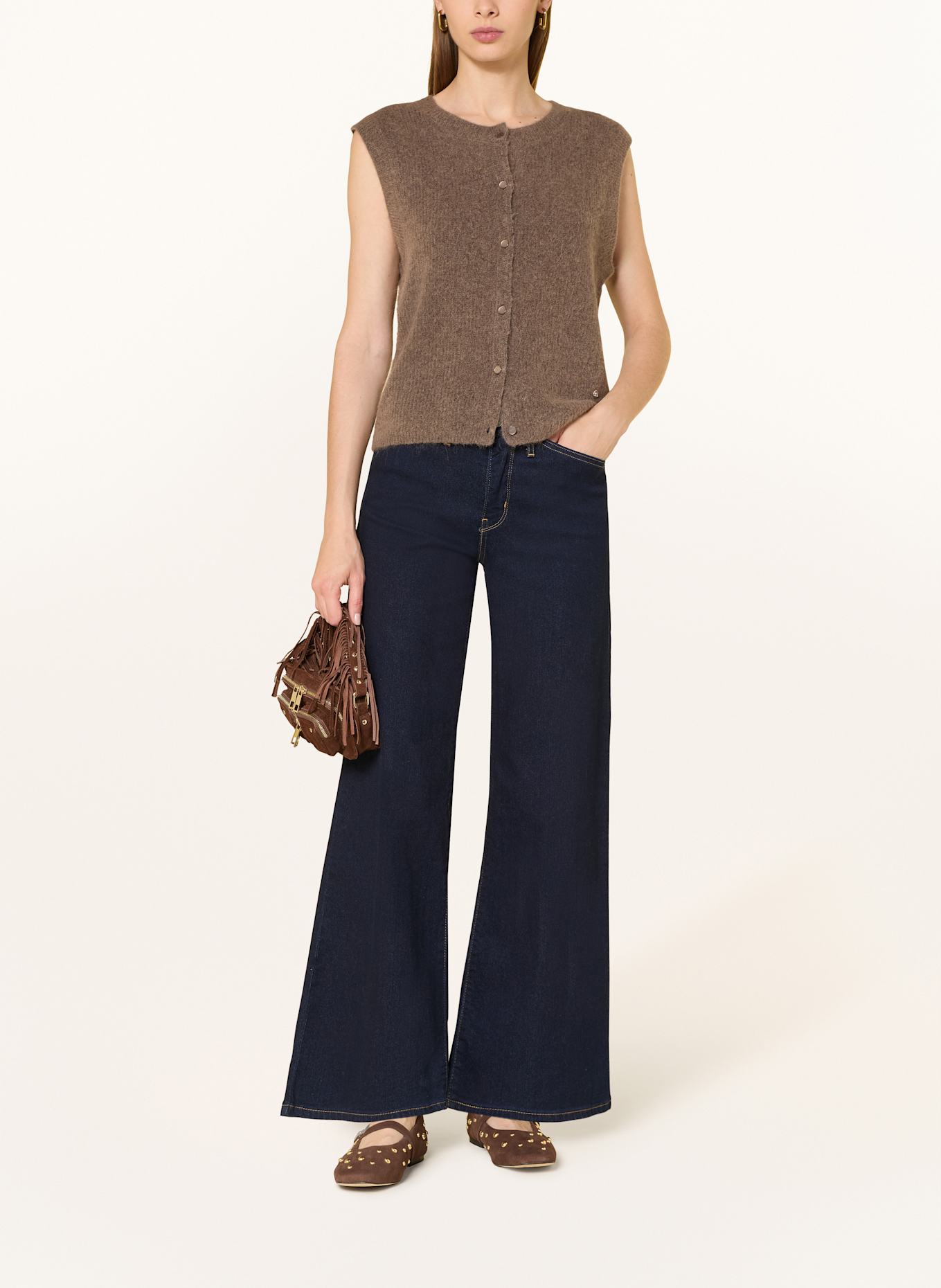 MOS MOSH Strickweste MMALMINE THORA mit Alpaka: TAUPE