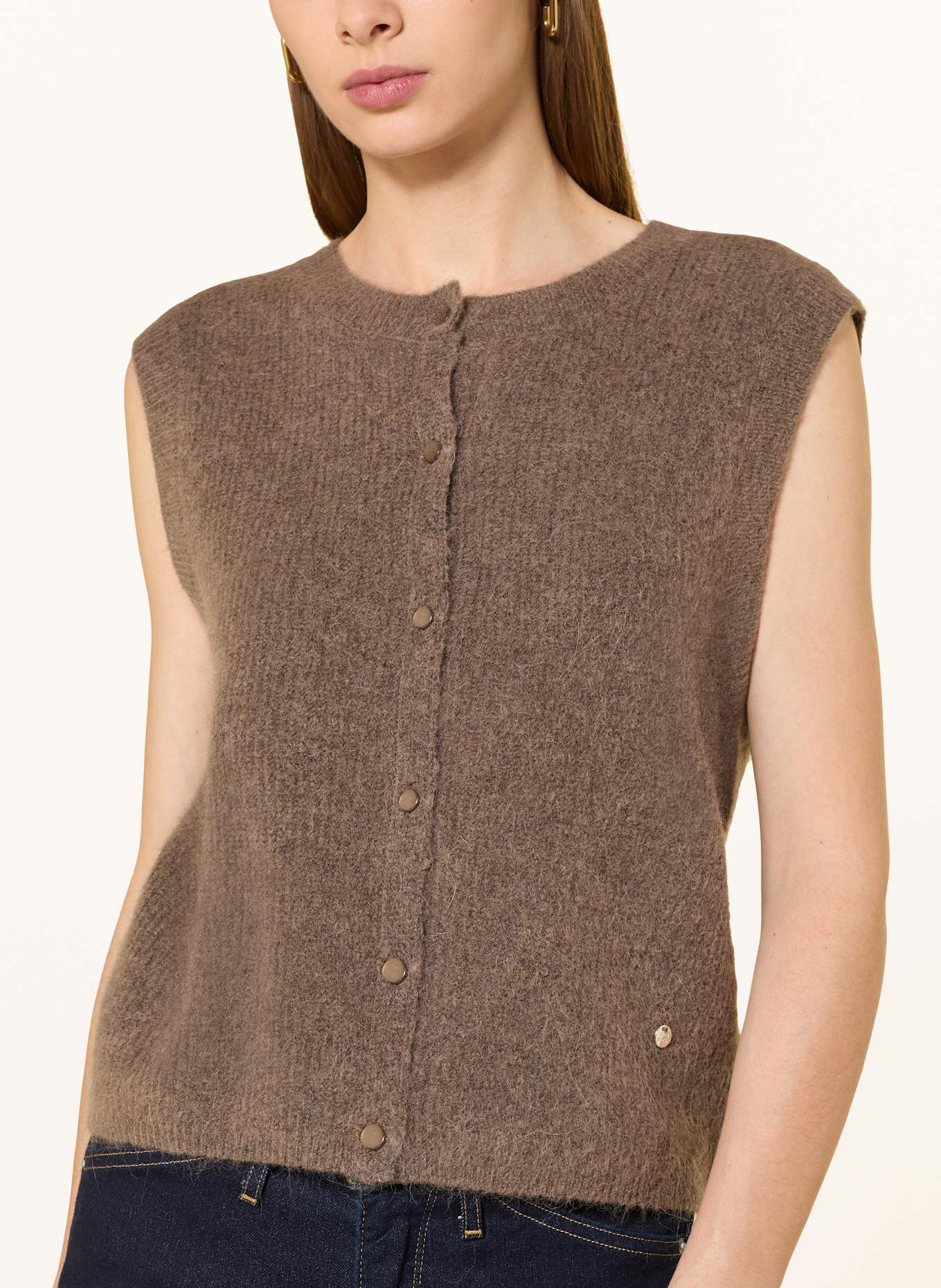 MOS MOSH Strickweste MMALMINE THORA mit Alpaka: TAUPE