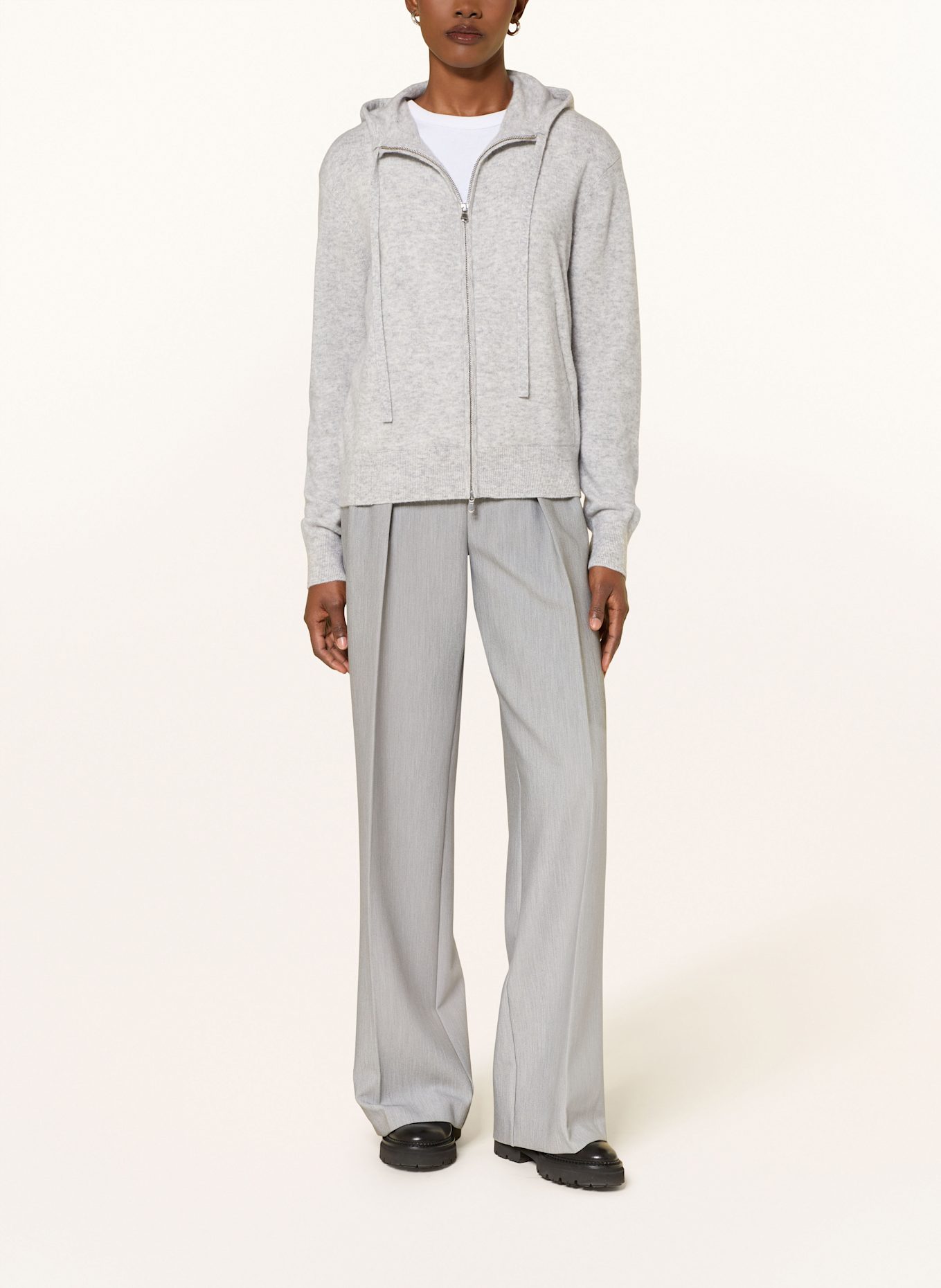 SMINFINITY Strickjacke mit Cashmere: HELLGRAU