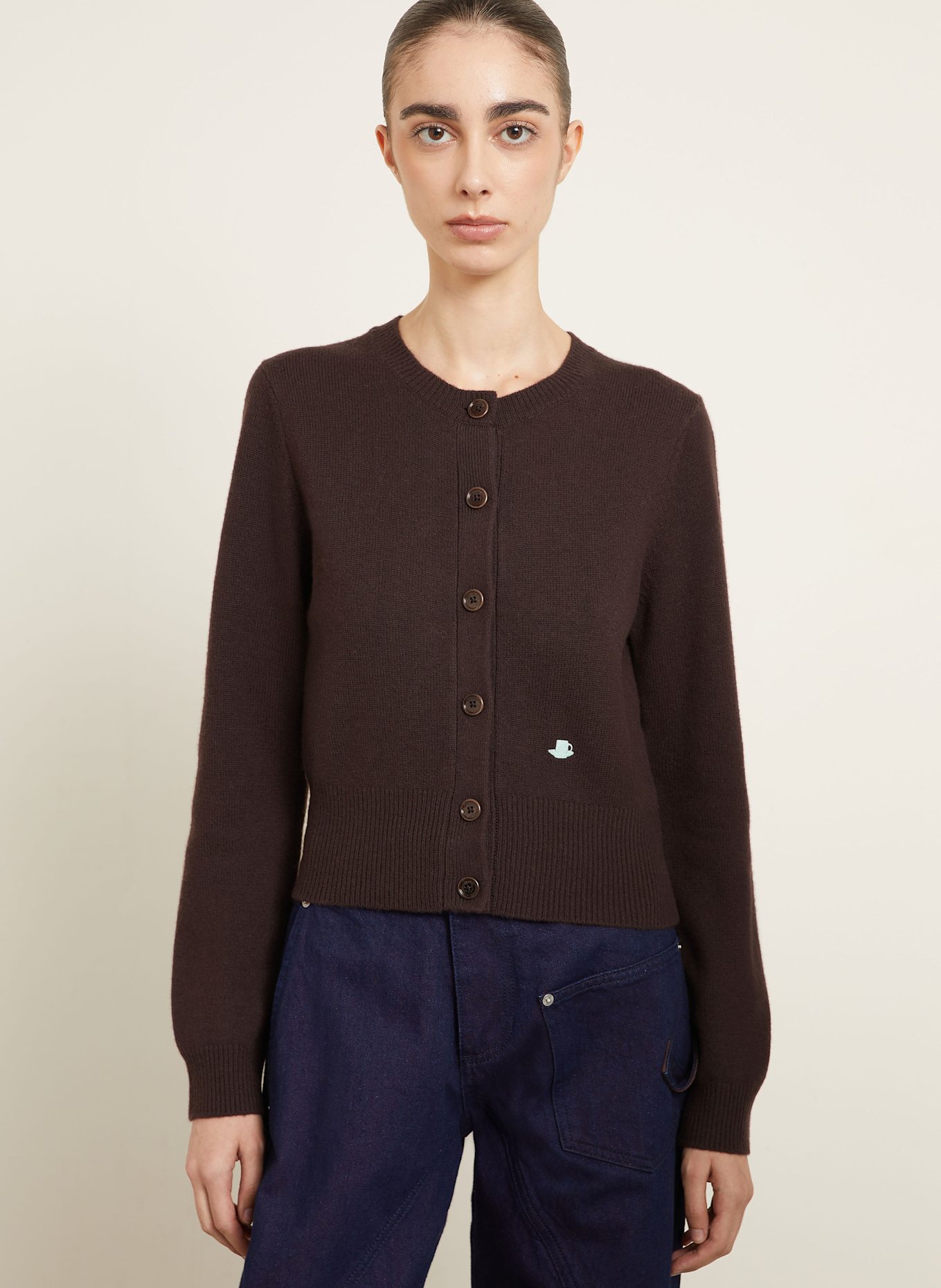 JW ANDERSON Strickjacke: DUNKELBRAUN