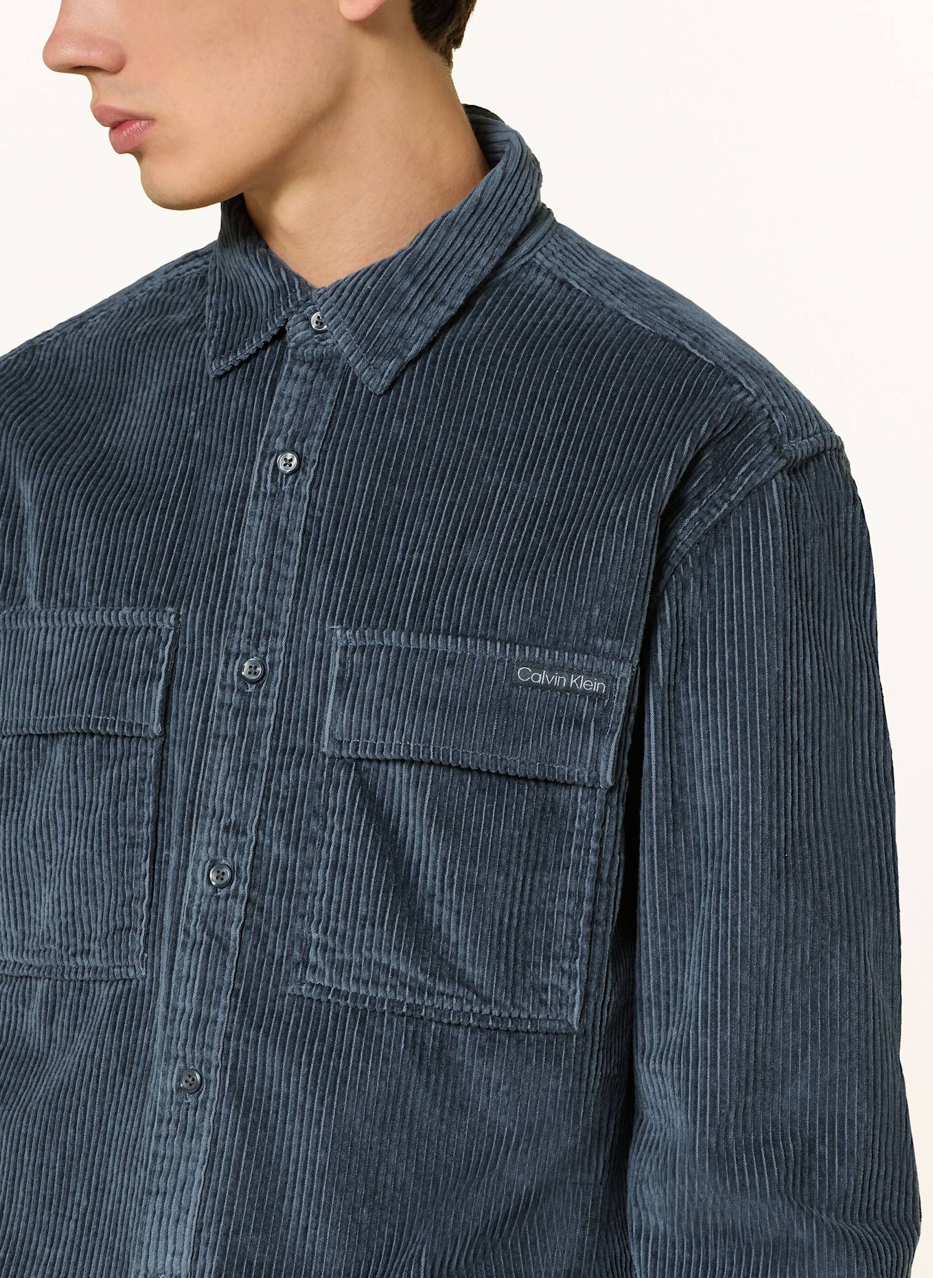 Calvin Klein Jeans Cordhemd Relaxed Fit: DUNKELBLAU