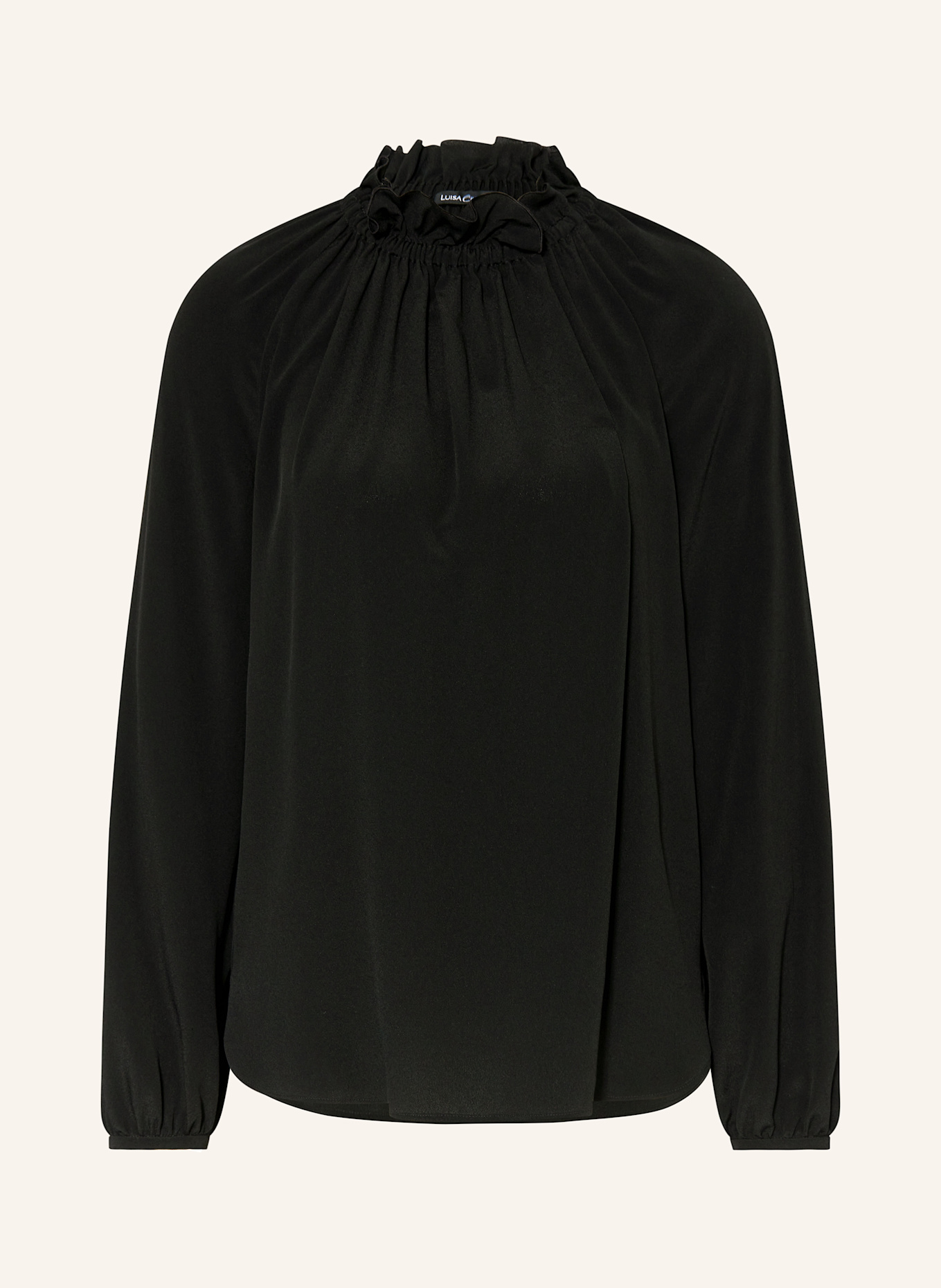 LUISA CERANO Blusenshirt mit Seide und Rüschen: SCHWARZ