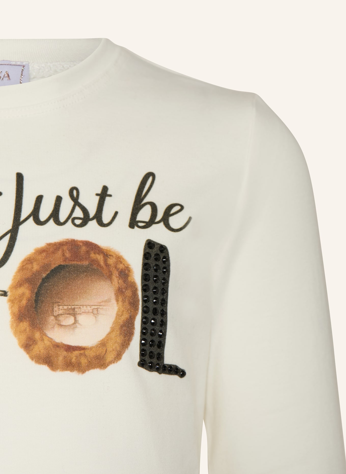 MONNALISA Longsleeve mit Schmucksteinen: WEISS