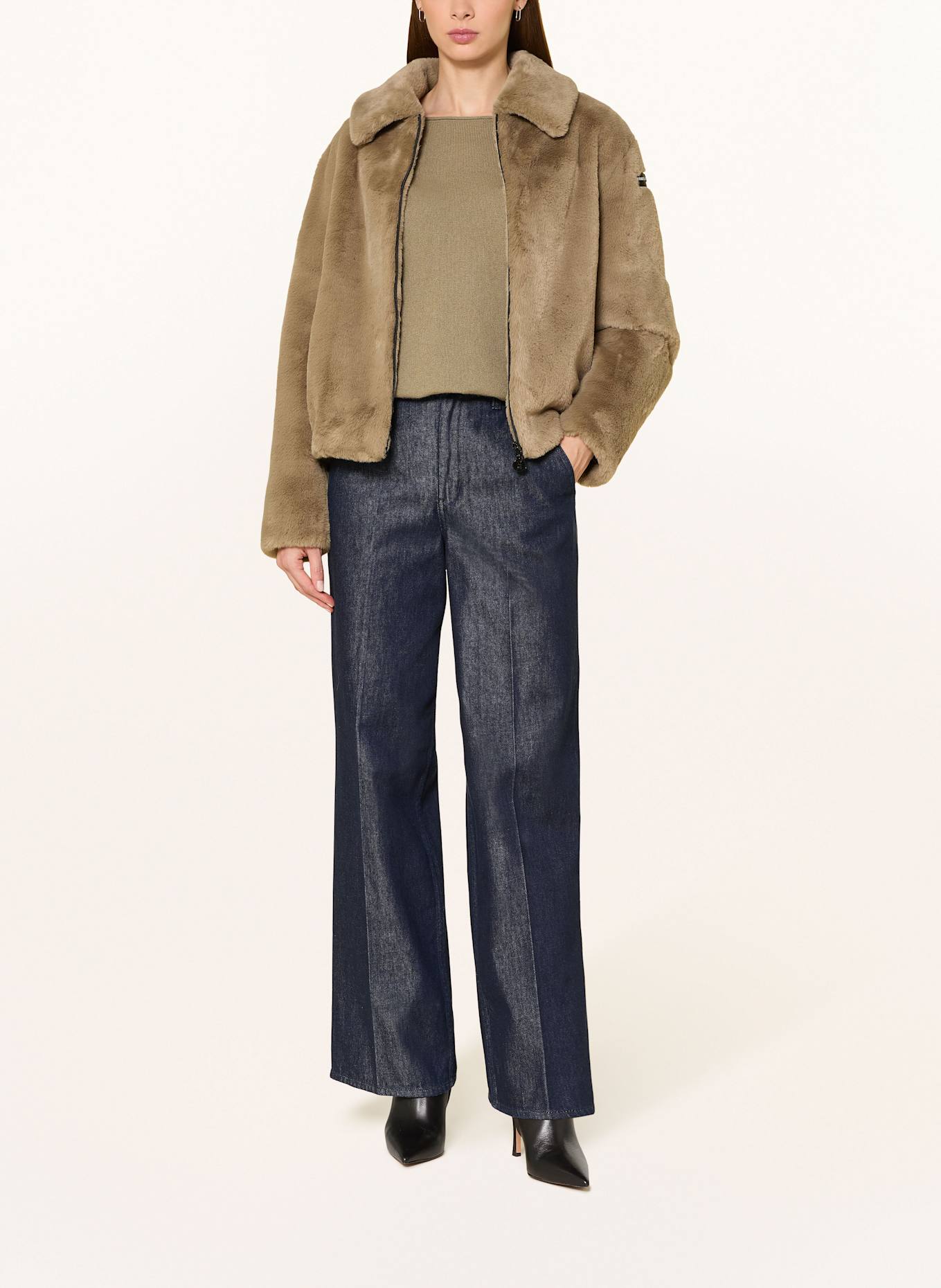 FRIEDA & FREDDIES Kunstfell-Jacke XAVY: KHAKI