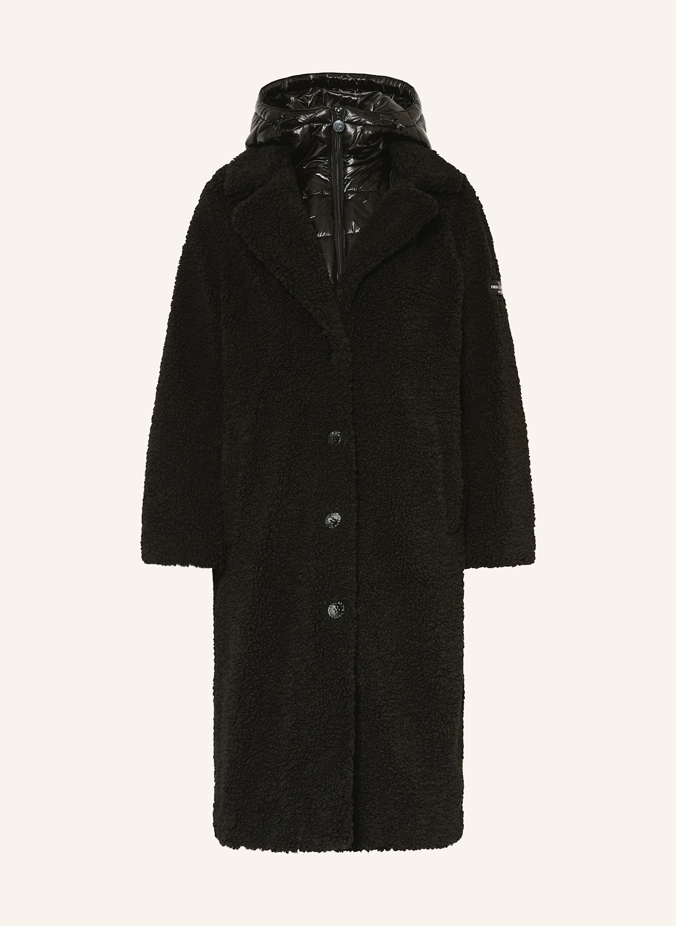 FRIEDA & FREDDIES Teddyfell-Mantel GINEZ: SCHWARZ
