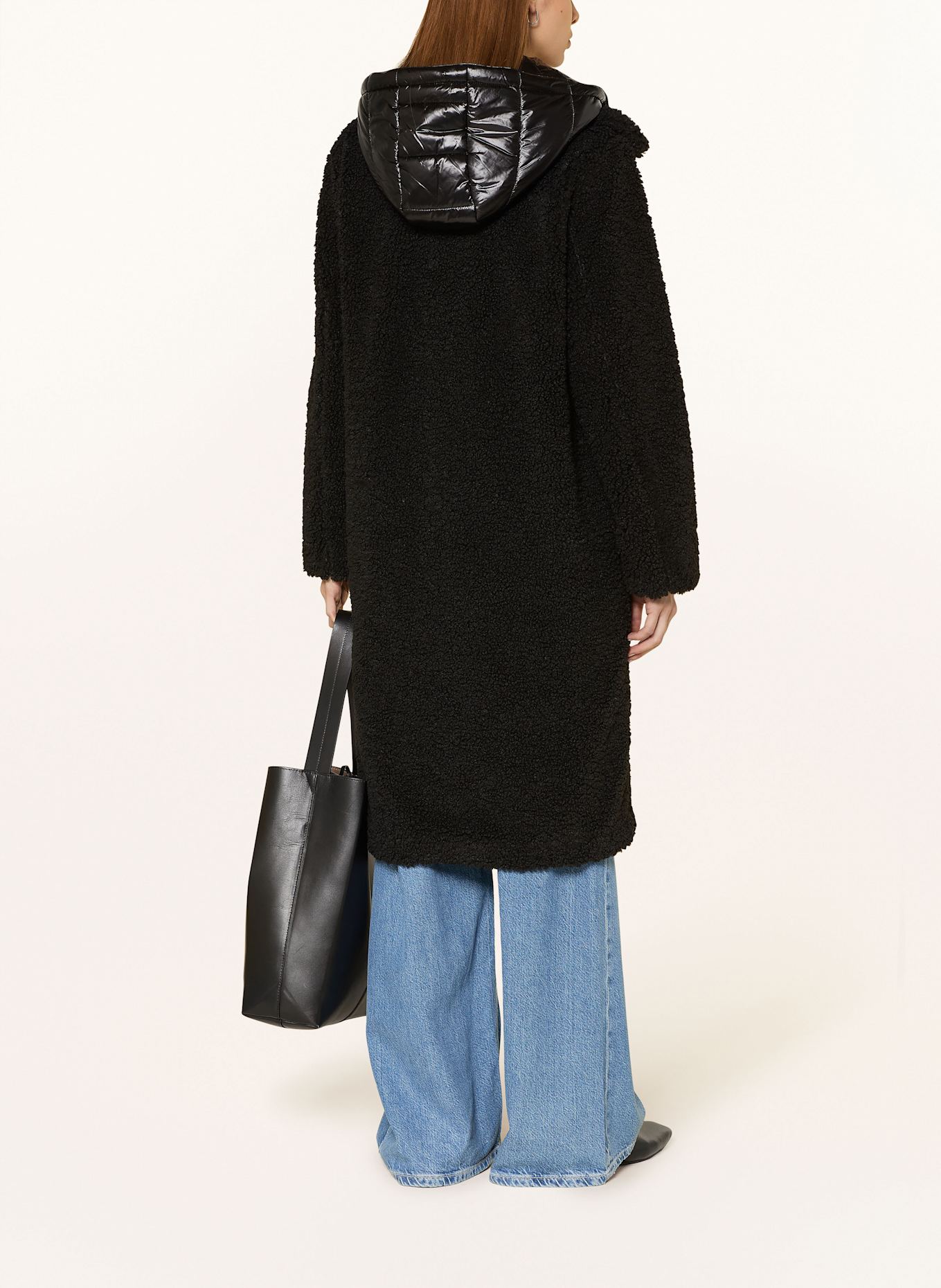 FRIEDA & FREDDIES Teddyfell-Mantel GINEZ: SCHWARZ