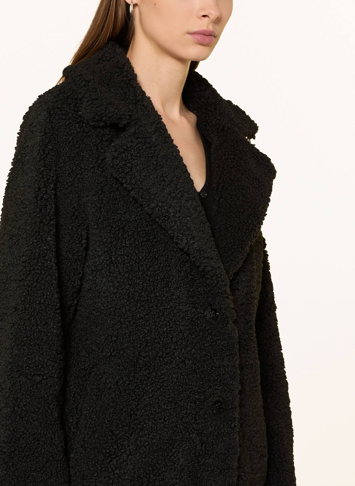 FRIEDA & FREDDIES Teddyfell-Mantel GINEZ: SCHWARZ