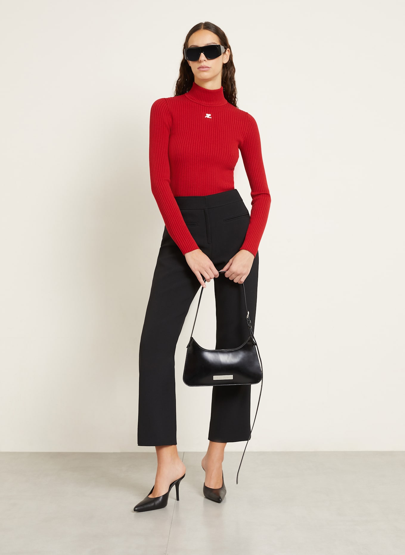 Courrèges Sweter: CZERWONY / BIAŁY