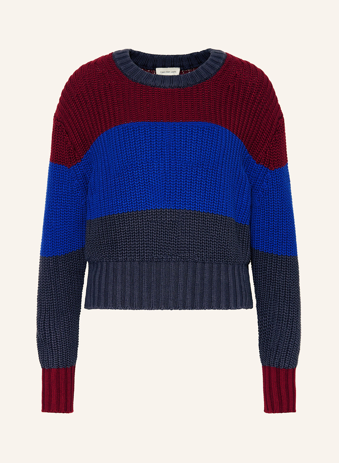 Calvin Klein Jeans Pullover: DUNKELROT / DUNKELBLAU / BLAU