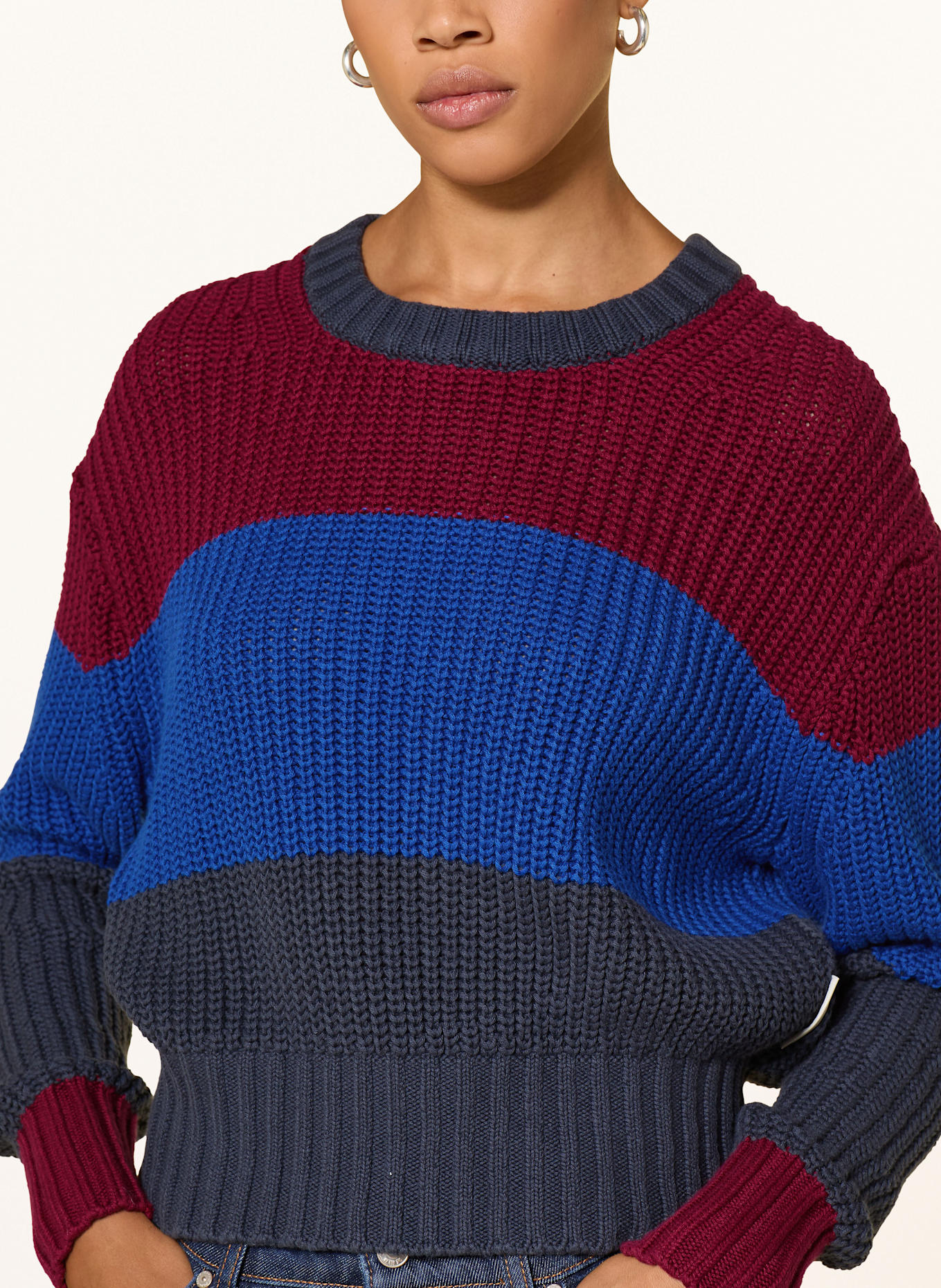 Calvin Klein Jeans Pullover: DUNKELROT / DUNKELBLAU / BLAU