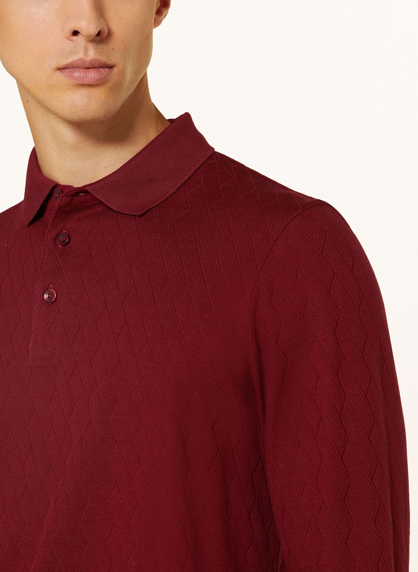 JOOP! Strick-Poloshirt BRYSON: DUNKELROT