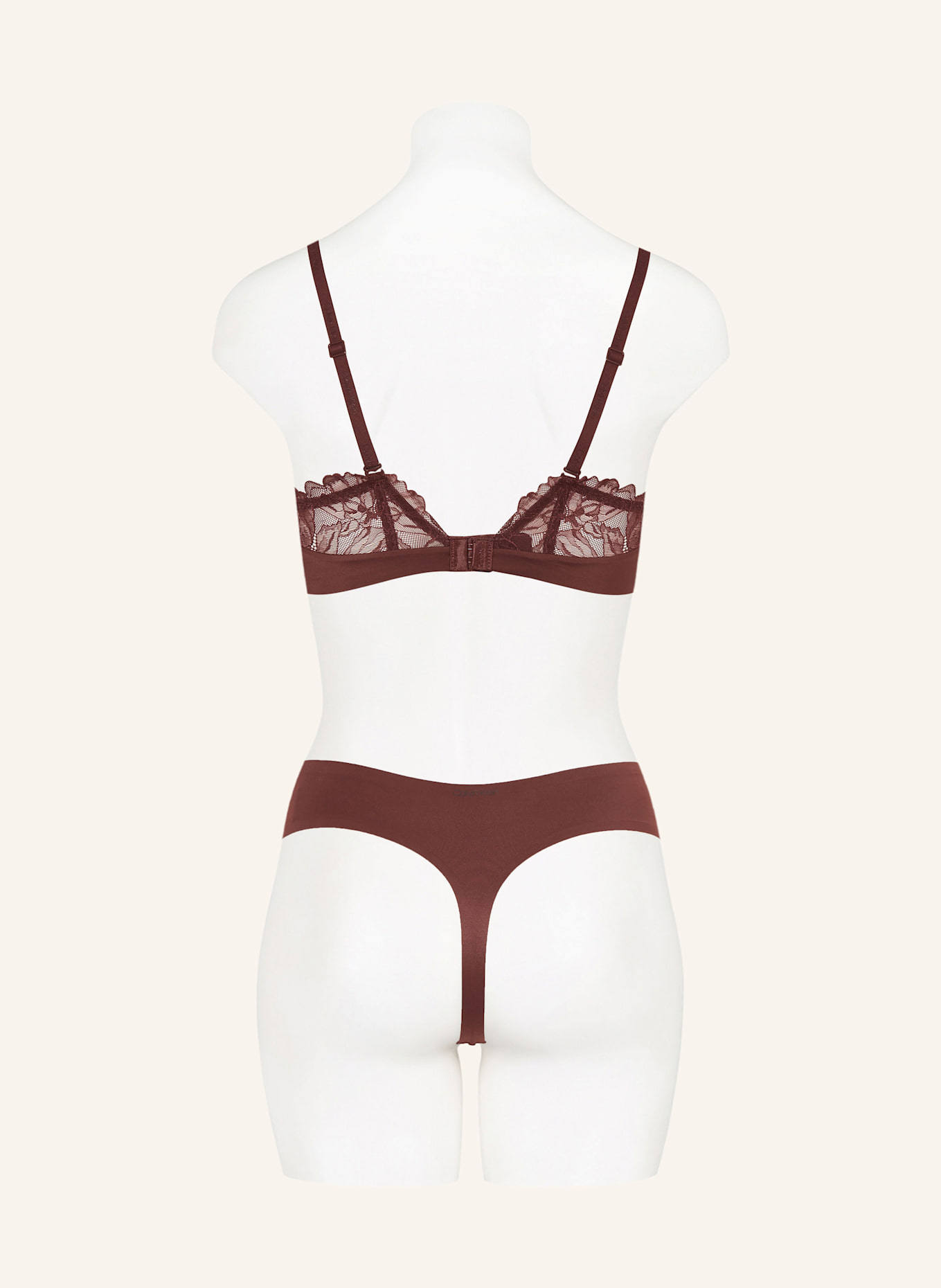 Calvin Klein String PERFECTLY FIT LACE: DUNKELROT