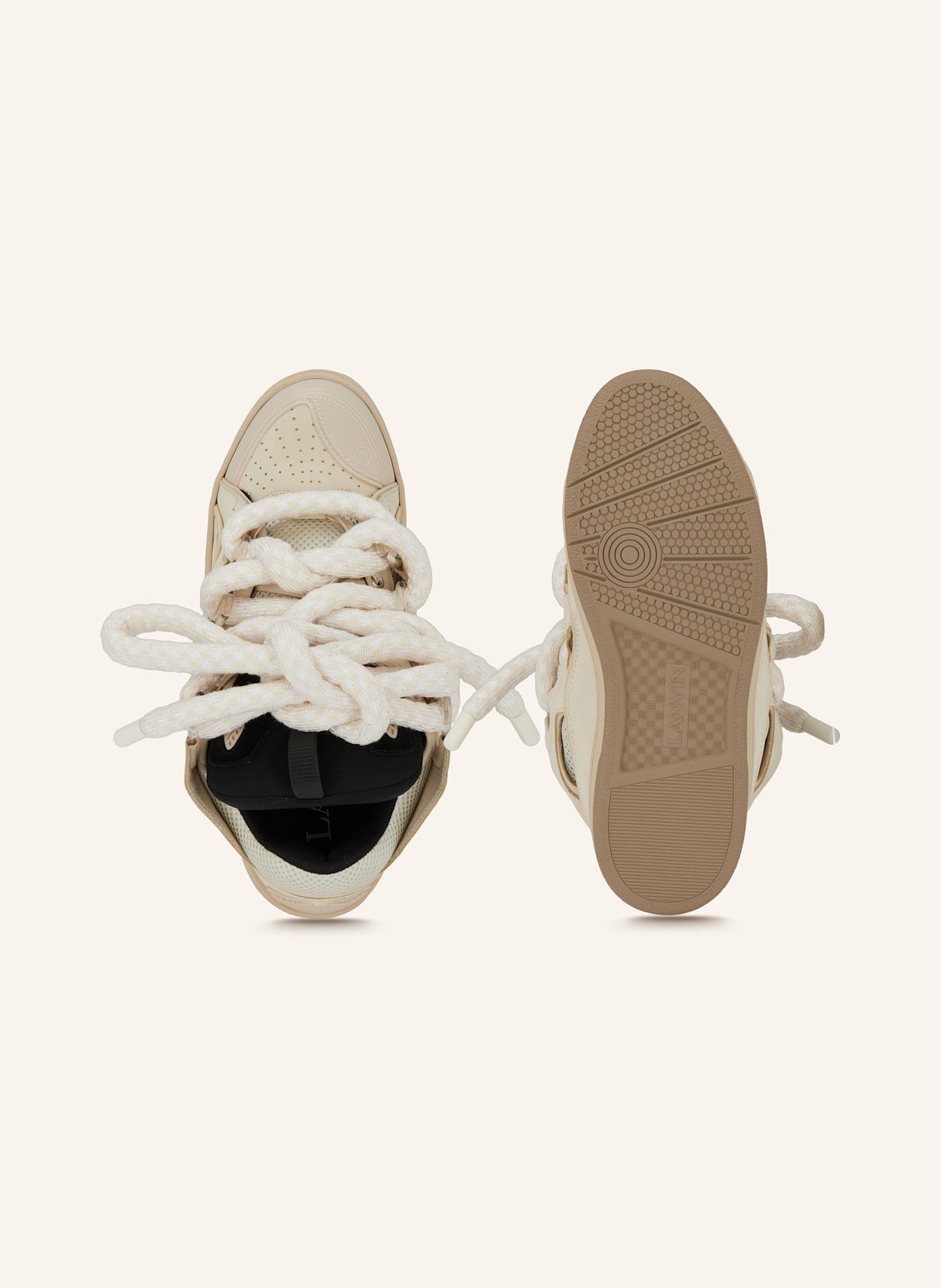 LANVIN Sneaker CURB: ECRU / NUDE / SCHWARZ