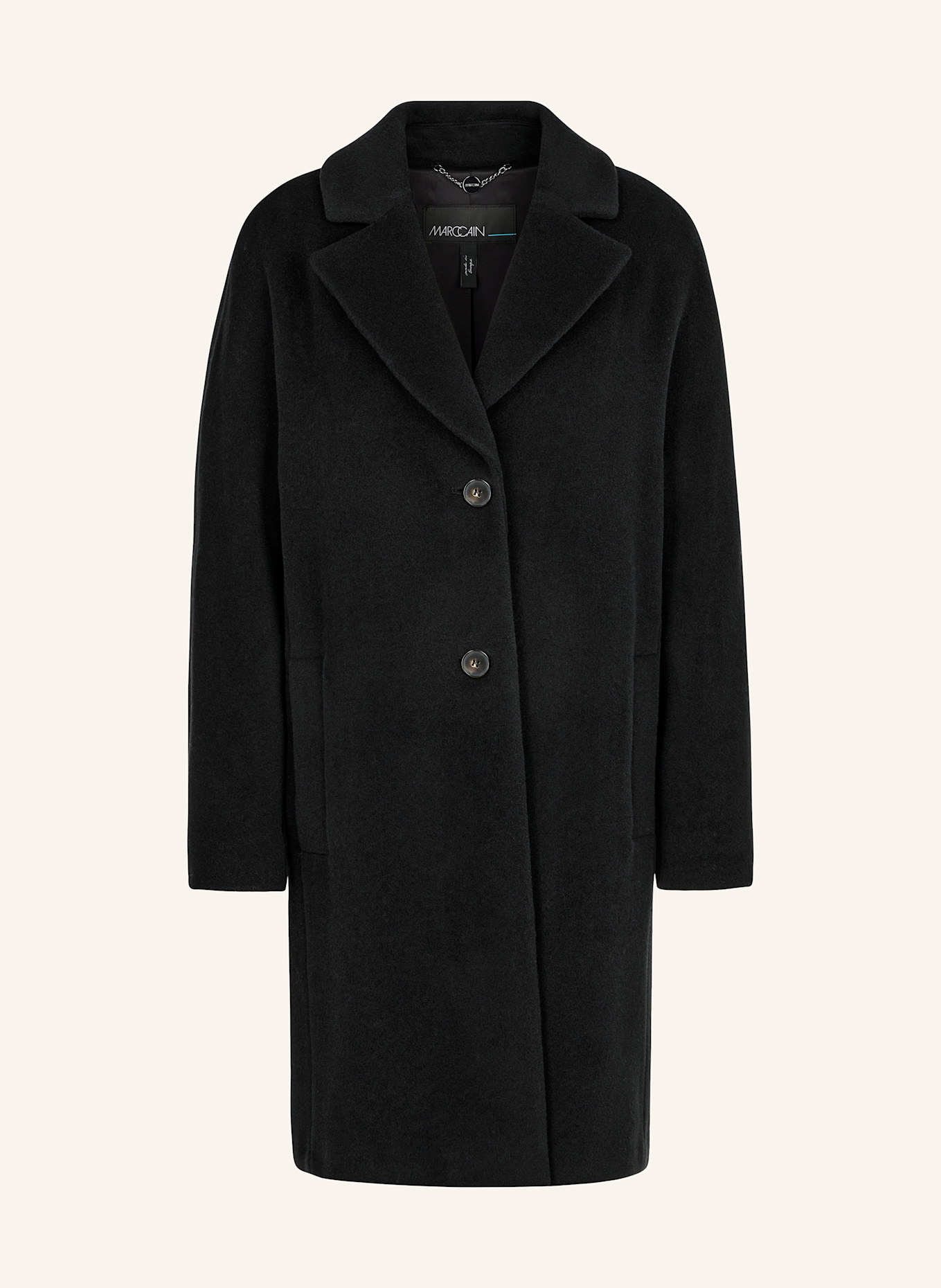 MARC CAIN Coat with alpaca: 900 BLACK