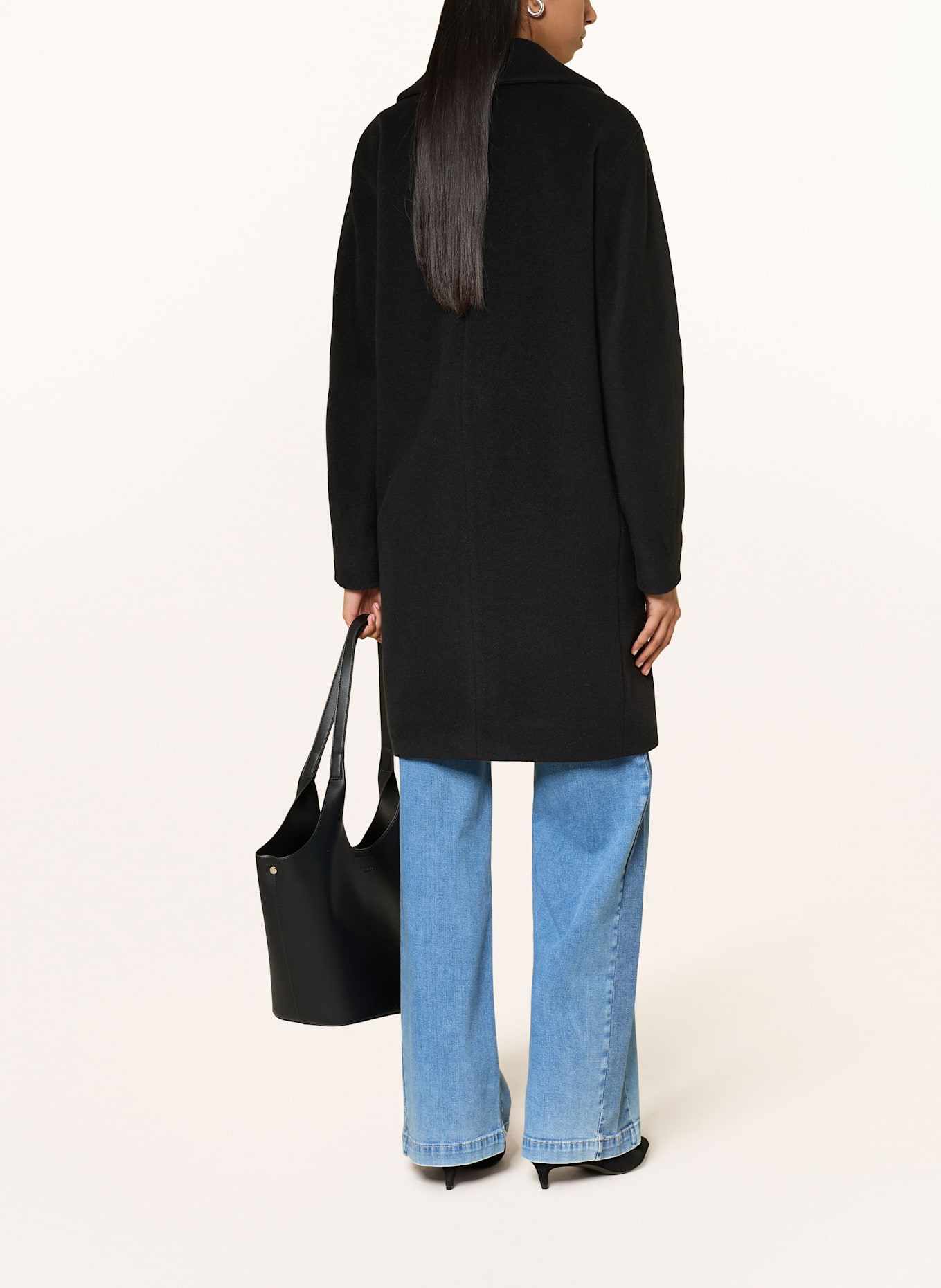 MARC CAIN Coat with alpaca: 900 BLACK