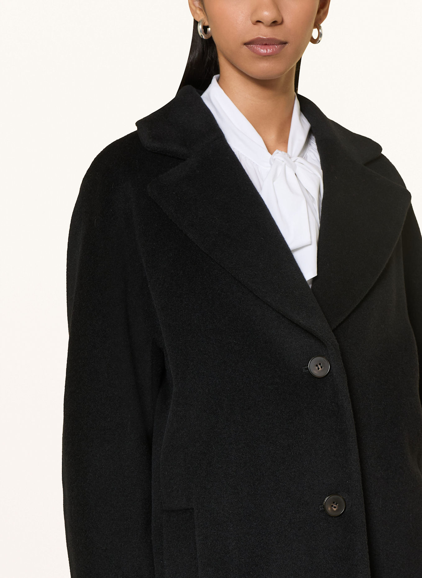 MARC CAIN Coat with alpaca: 900 BLACK