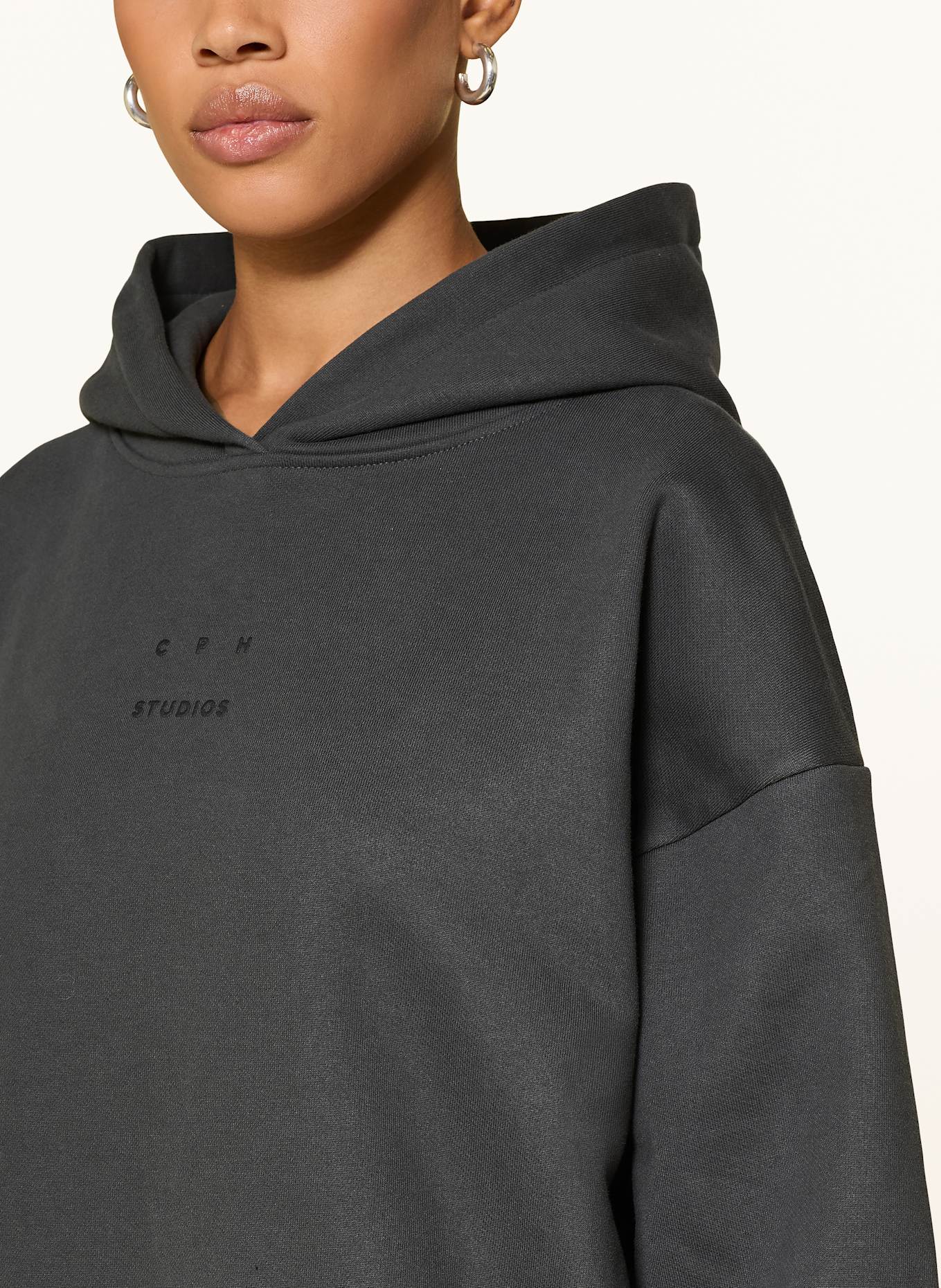 COPENHAGEN STUDIOS Oversized-Hoodie: DUNKELGRAU