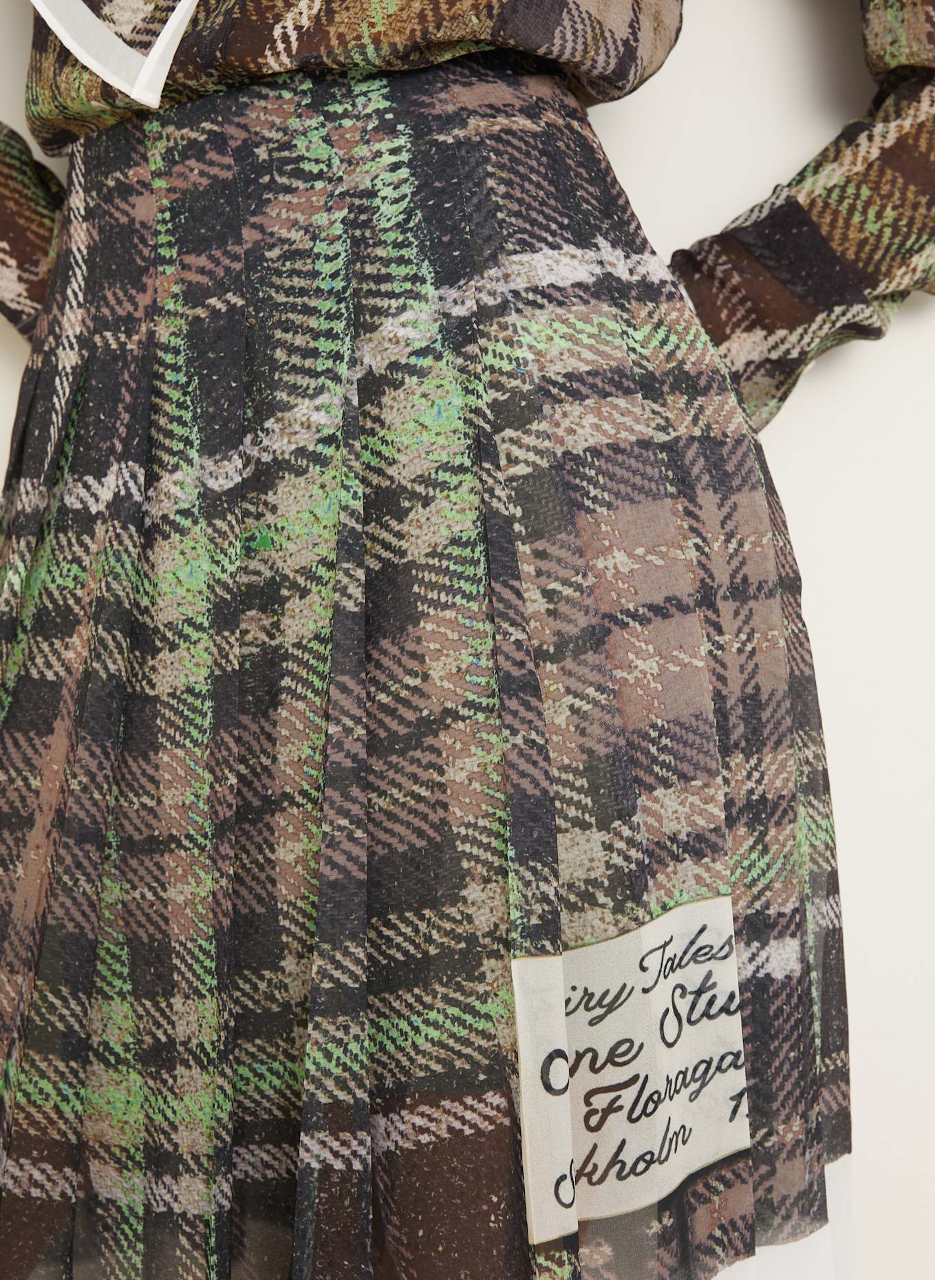 Acne Studios Faltenrock: HELLGRÜN / BRAUN / SCHWARZ