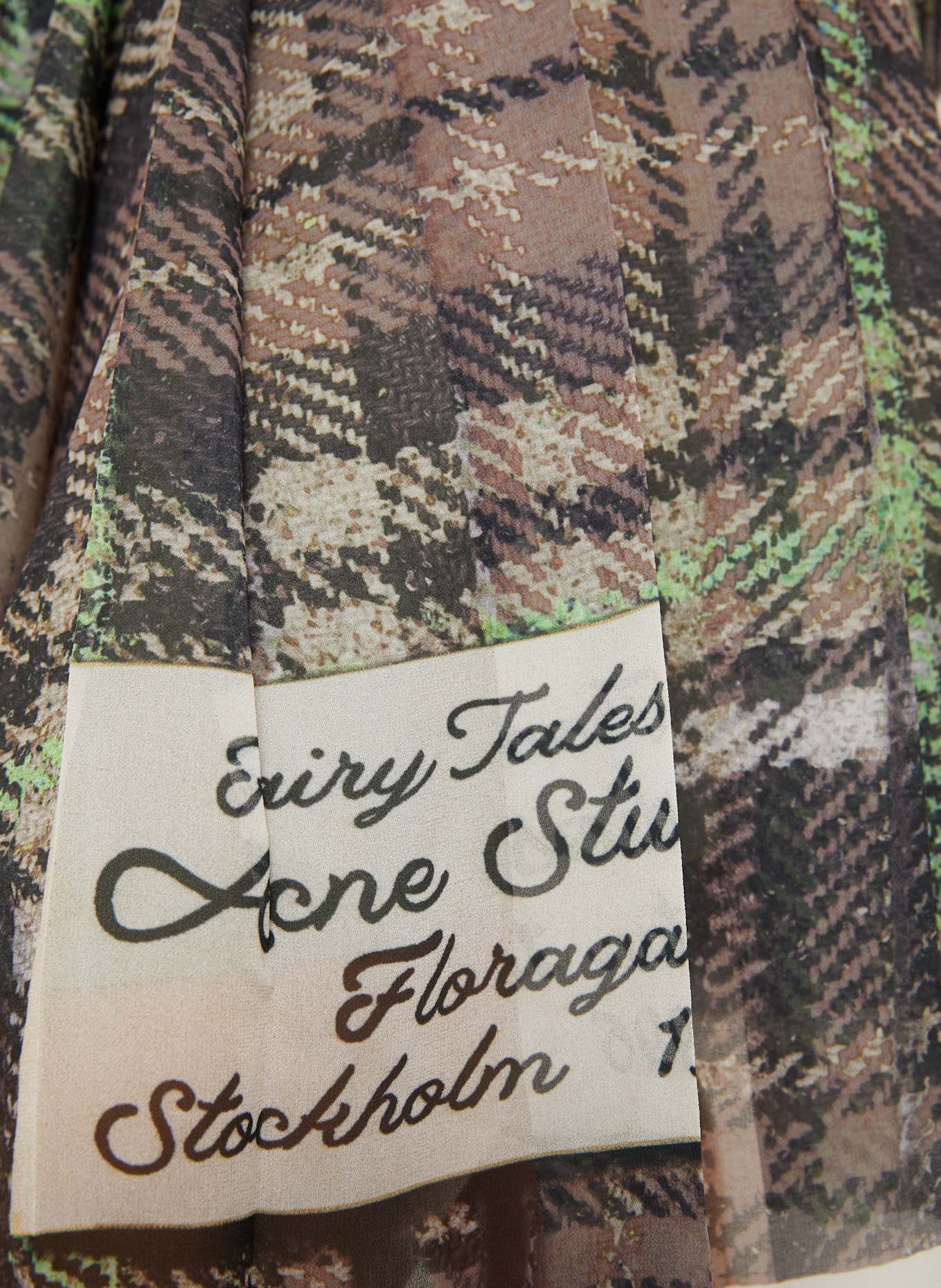 Acne Studios Faltenrock: HELLGRÜN / BRAUN / SCHWARZ