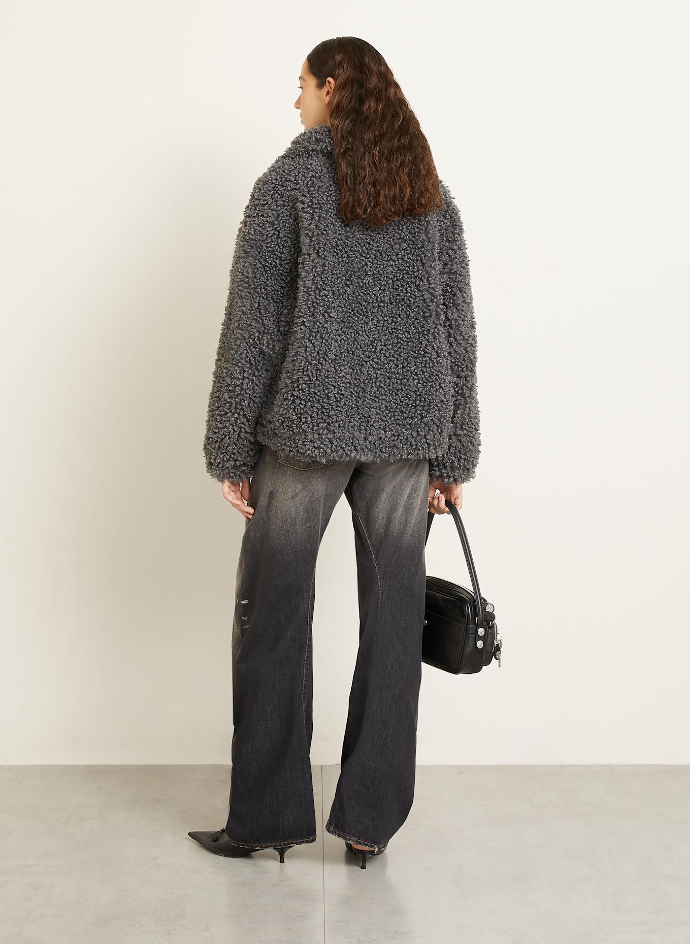 Acne Studios Veste en fourrure synthétique: GRIS