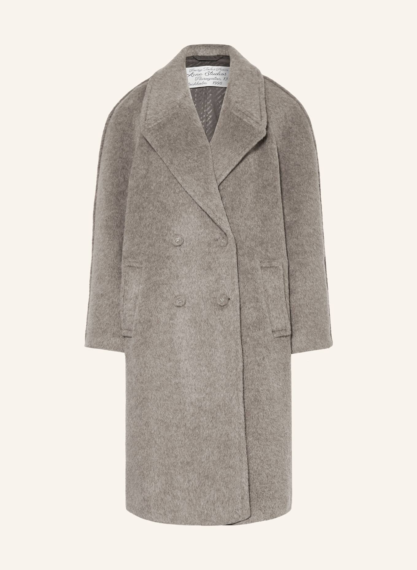 Acne Studios Płaszcz bosmański z dodatkiem alpaki: SZAROBRĄZOWY