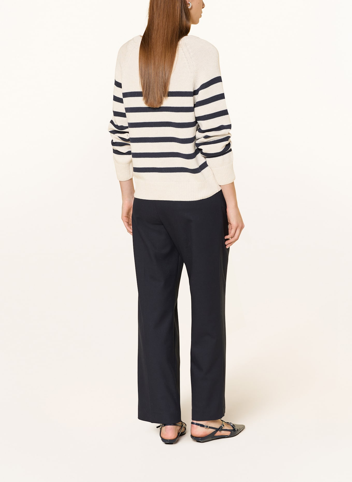 oui Pullover: WEISS / DUNKELBLAU