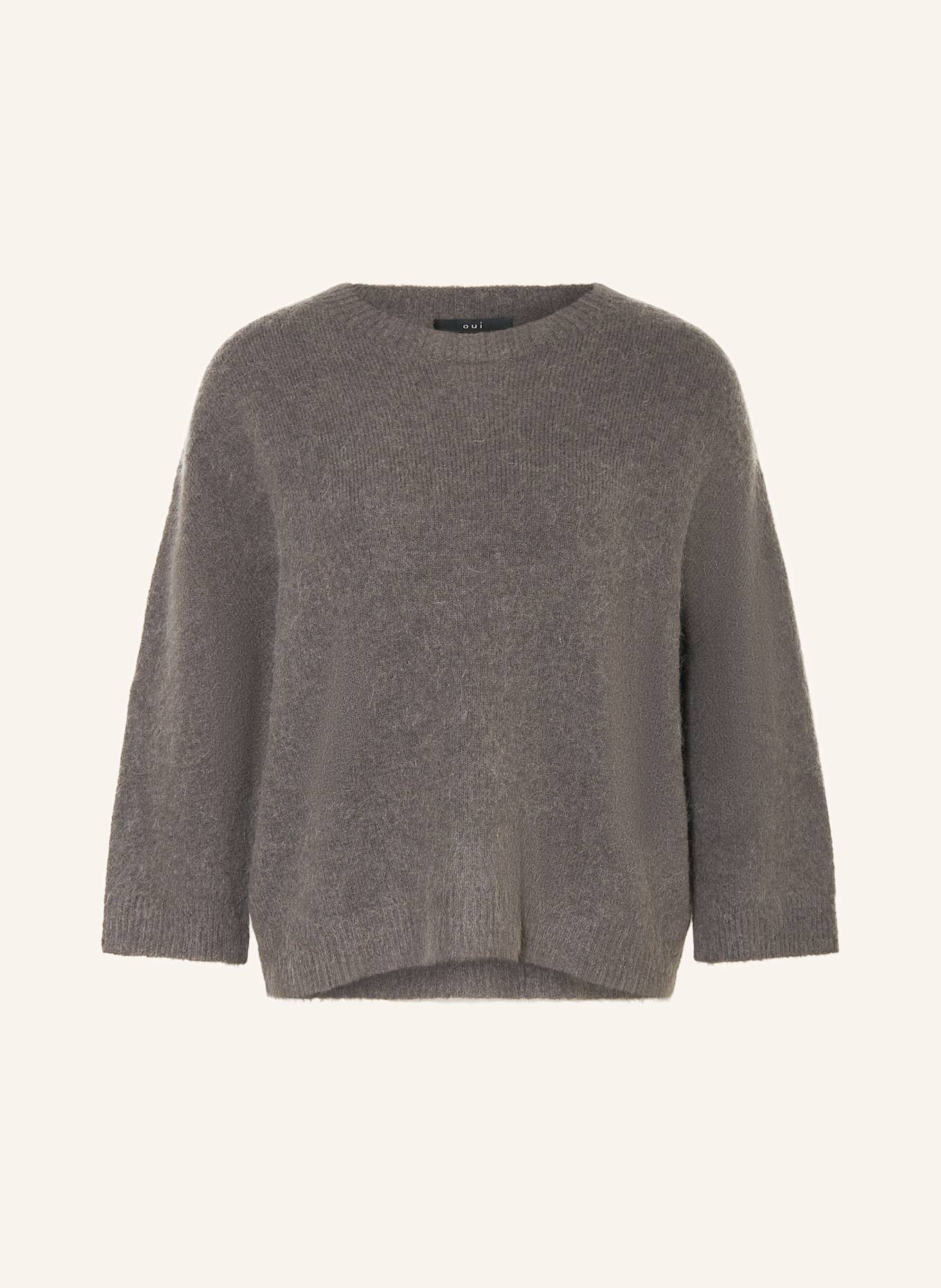 oui Pullover mit 3/4-Arm: DUNKELGRAU